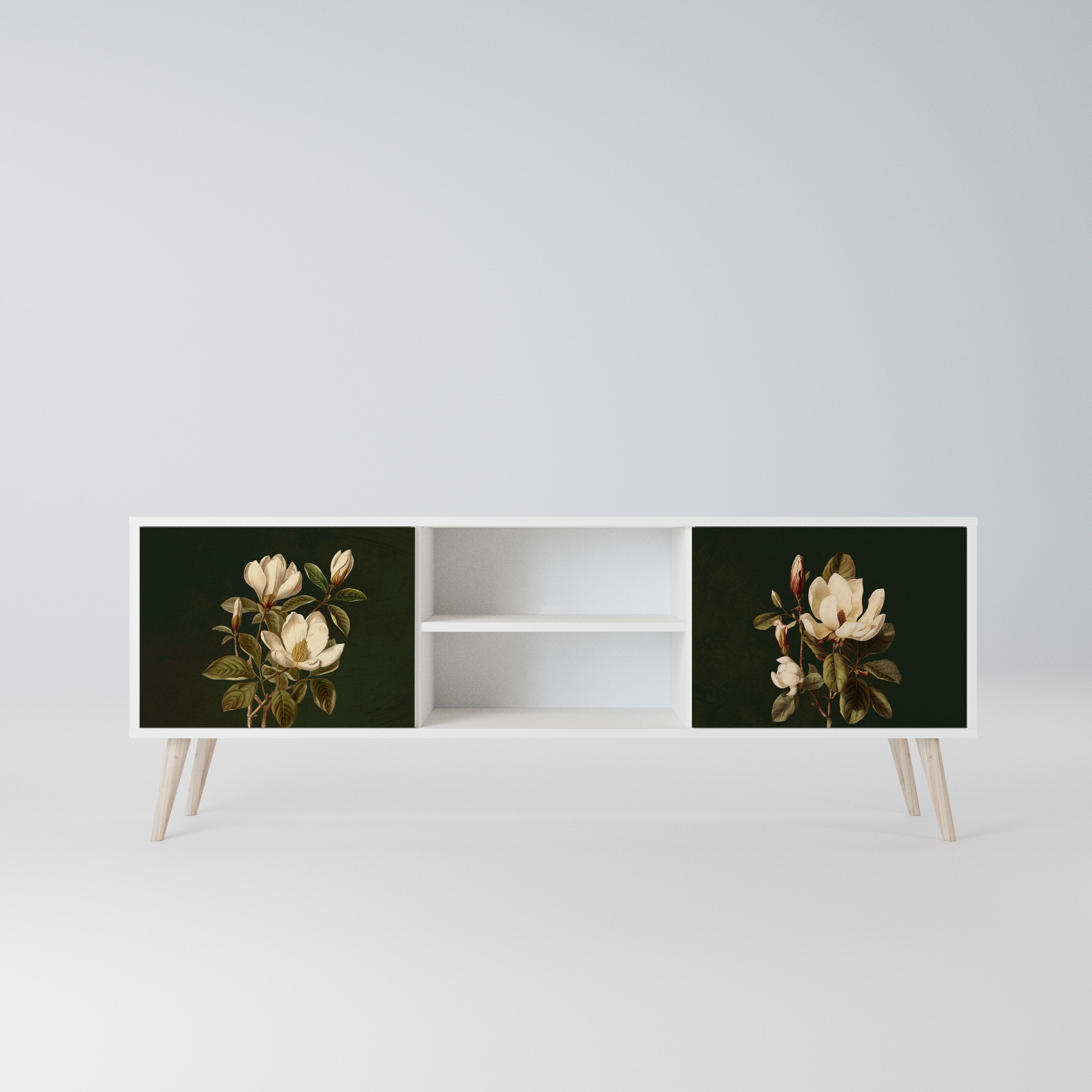 FLORAL NOIR Szafka RTV 2-drzwiowa korpus Biały