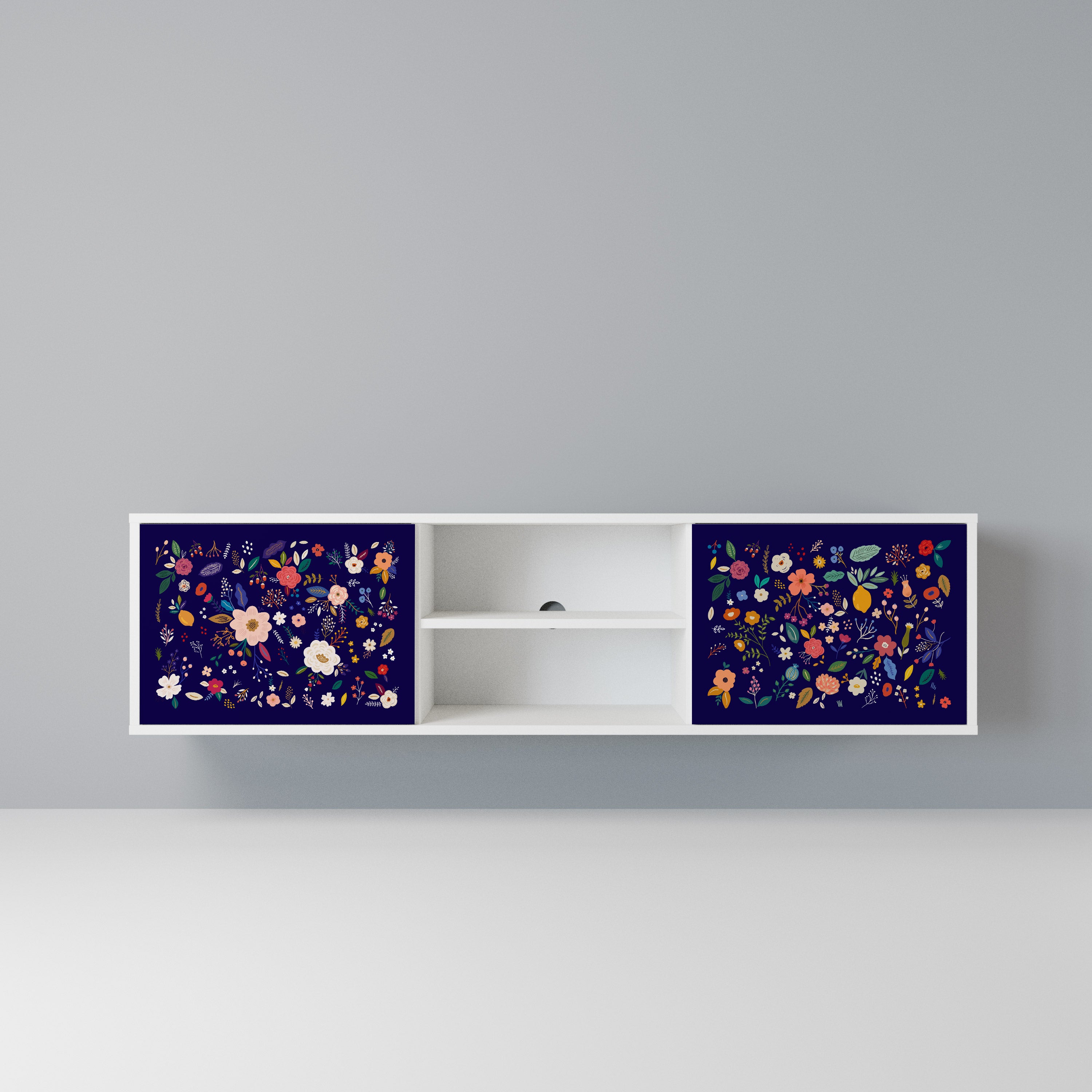 FLORAL COMBINATION Szafka RTV 2-drzwiowa korpus Biały
