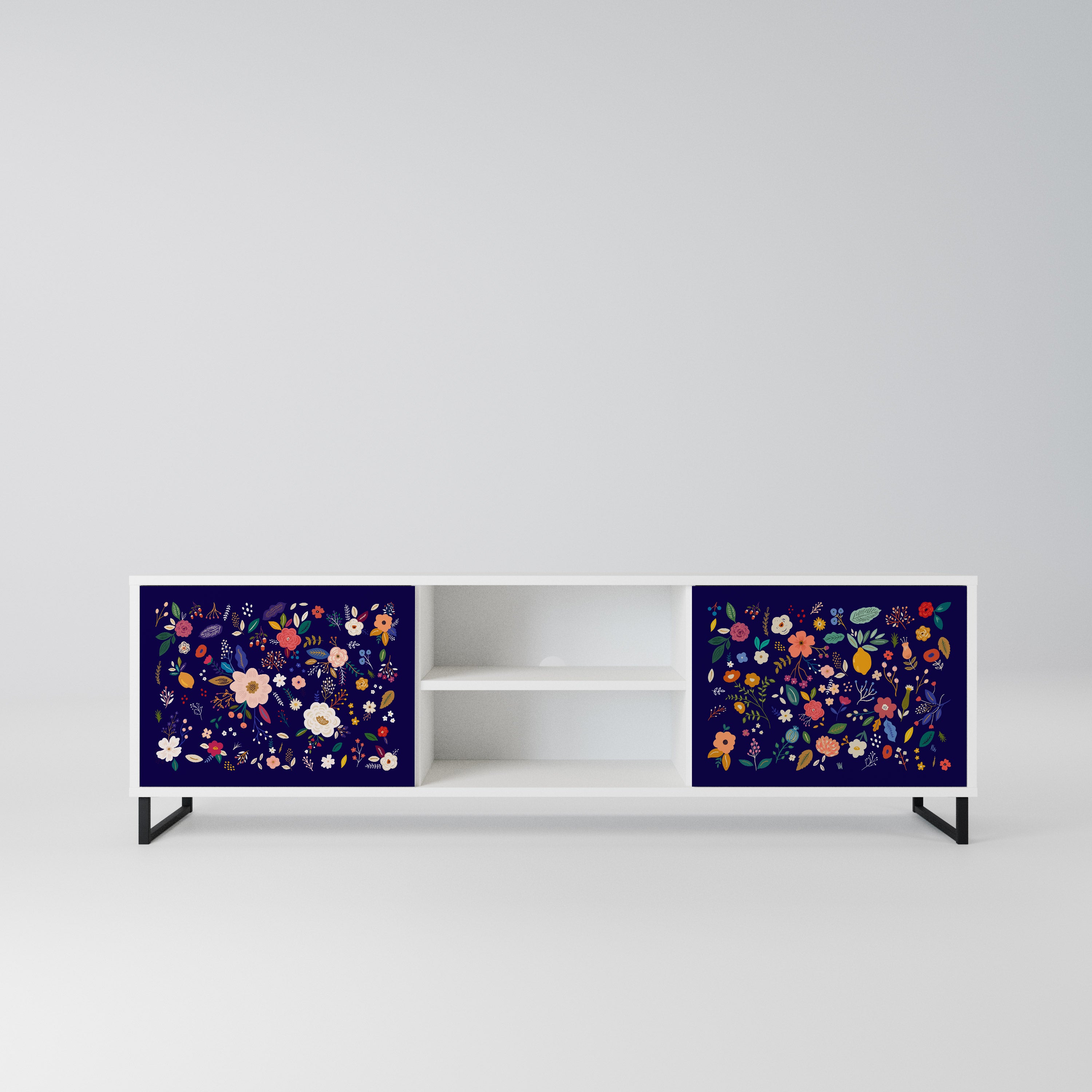 FLORAL COMBINATION Szafka RTV 2-drzwiowa korpus Biały