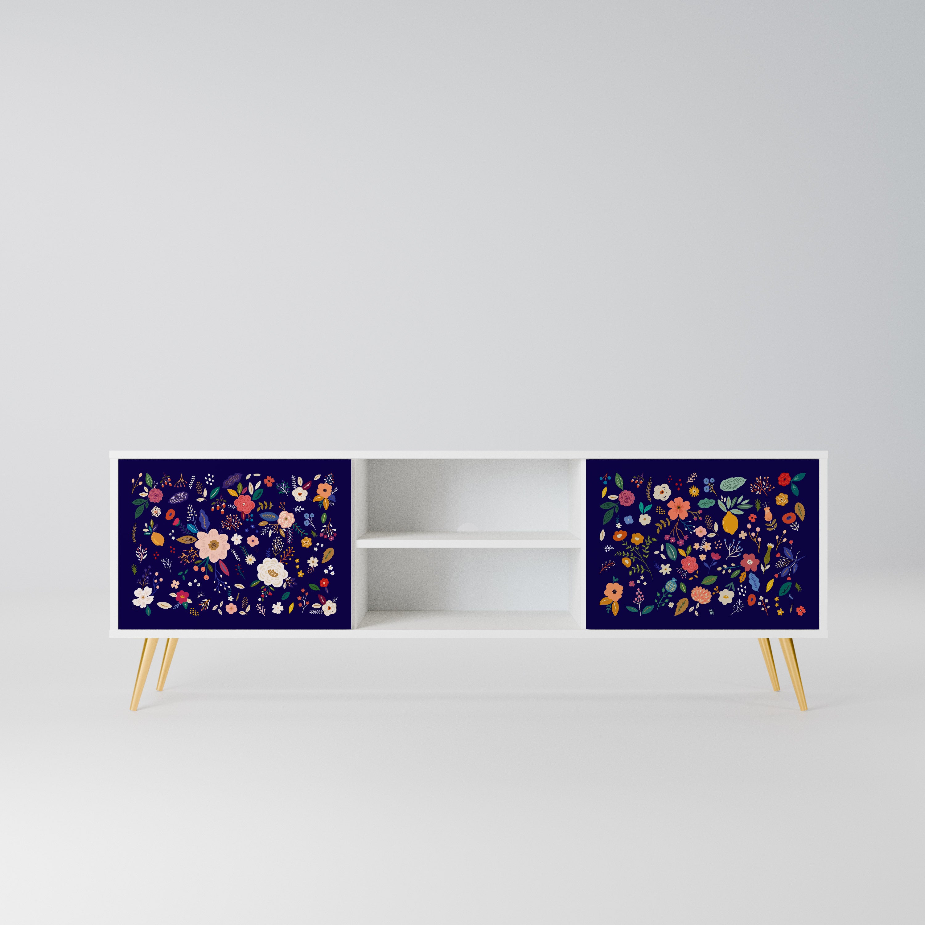 FLORAL COMBINATION Szafka RTV 2-drzwiowa korpus Biały