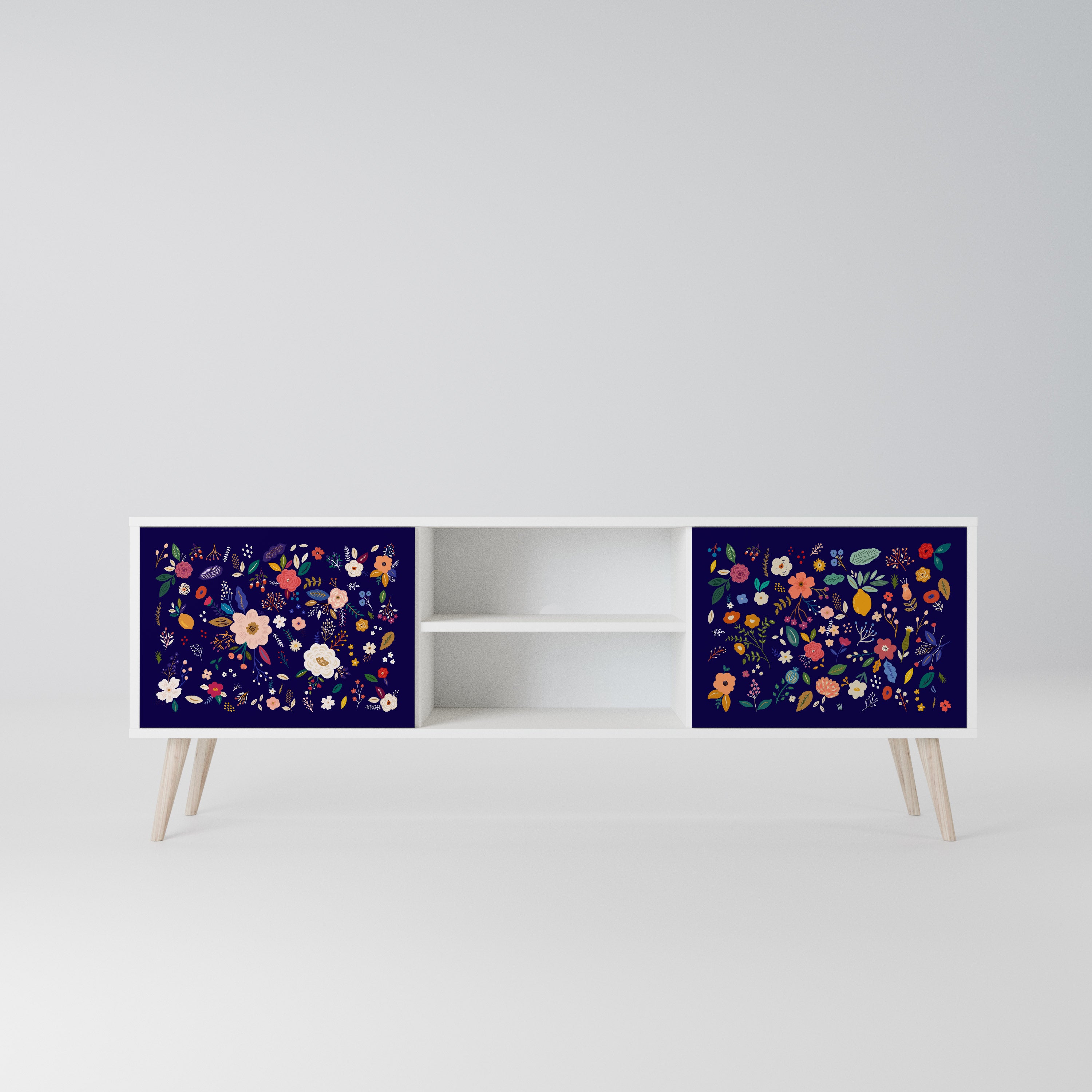 FLORAL COMBINATION Szafka RTV 2-drzwiowa korpus Biały