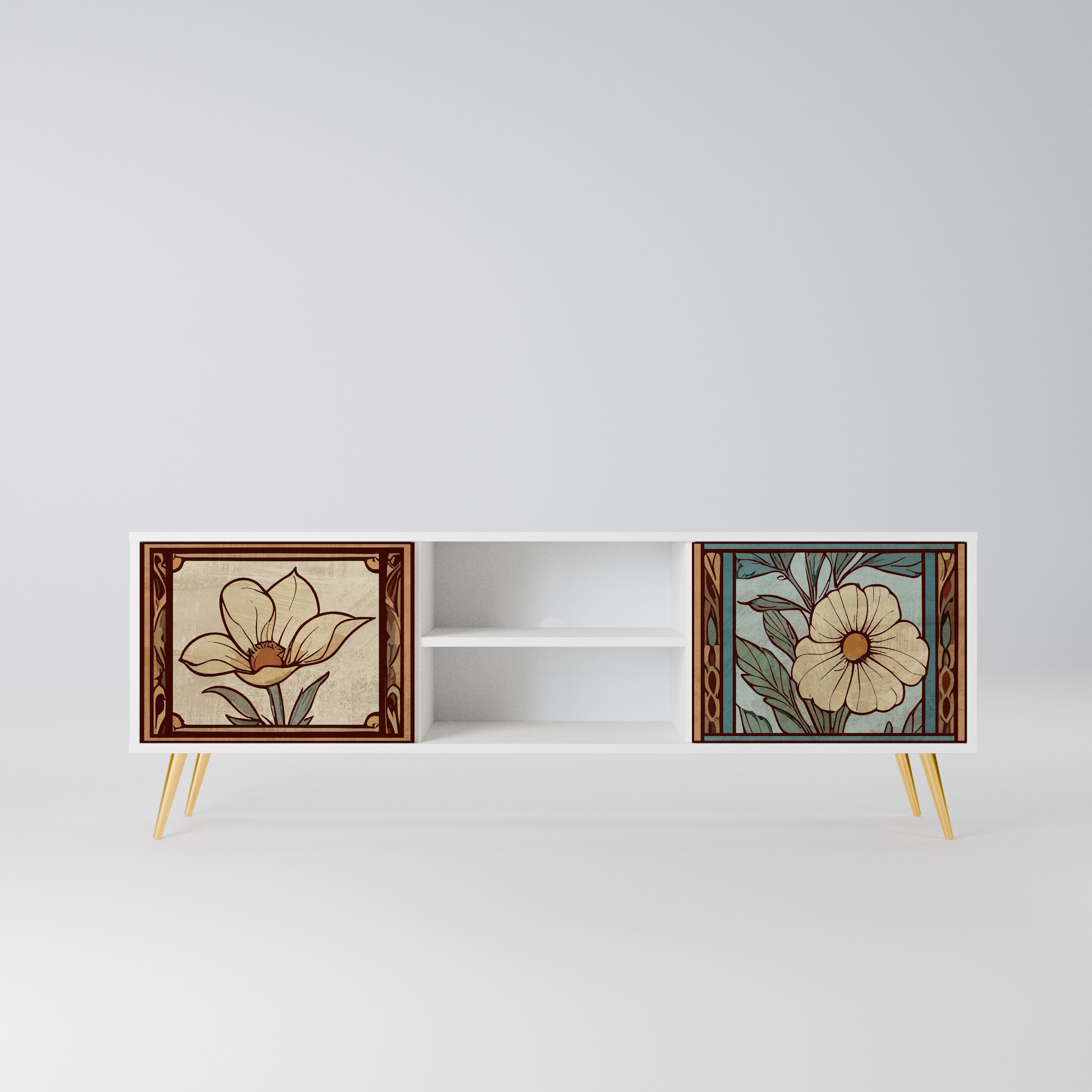 TIMELESS FLORA Szafka RTV 2-drzwiowa korpus Biały