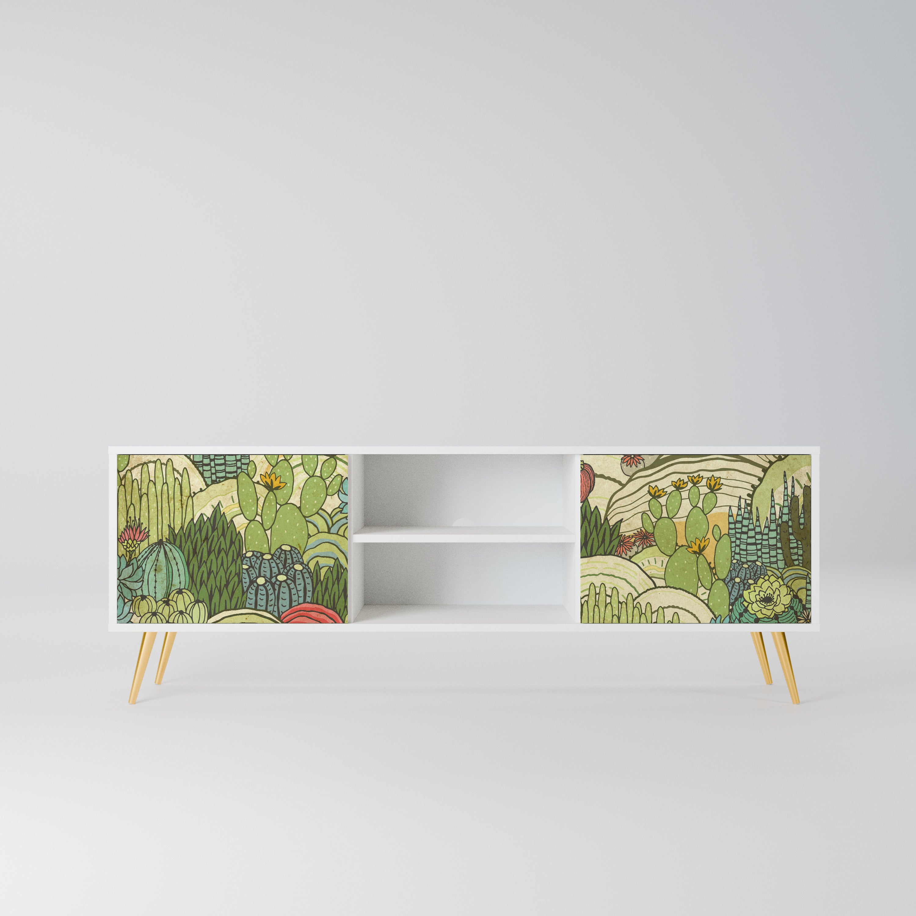 SUCCULENTS KALEIDOSCOPE Szafka RTV 2-drzwiowa korpus Biały