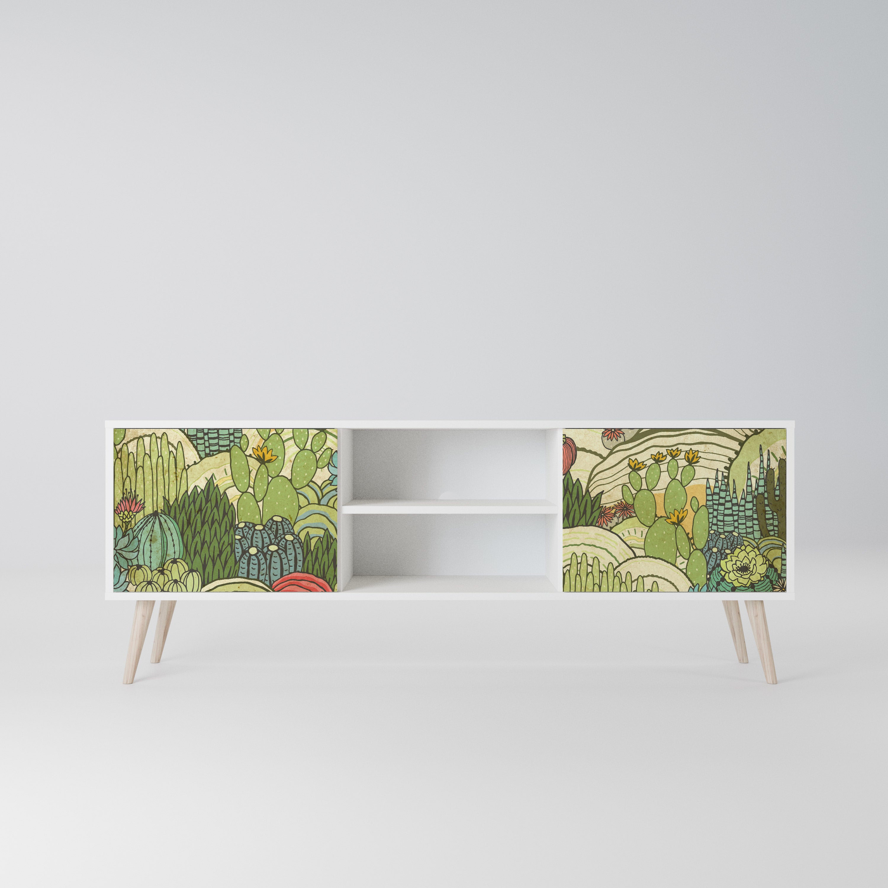 SUCCULENTS KALEIDOSCOPE Szafka RTV 2-drzwiowa korpus Biały