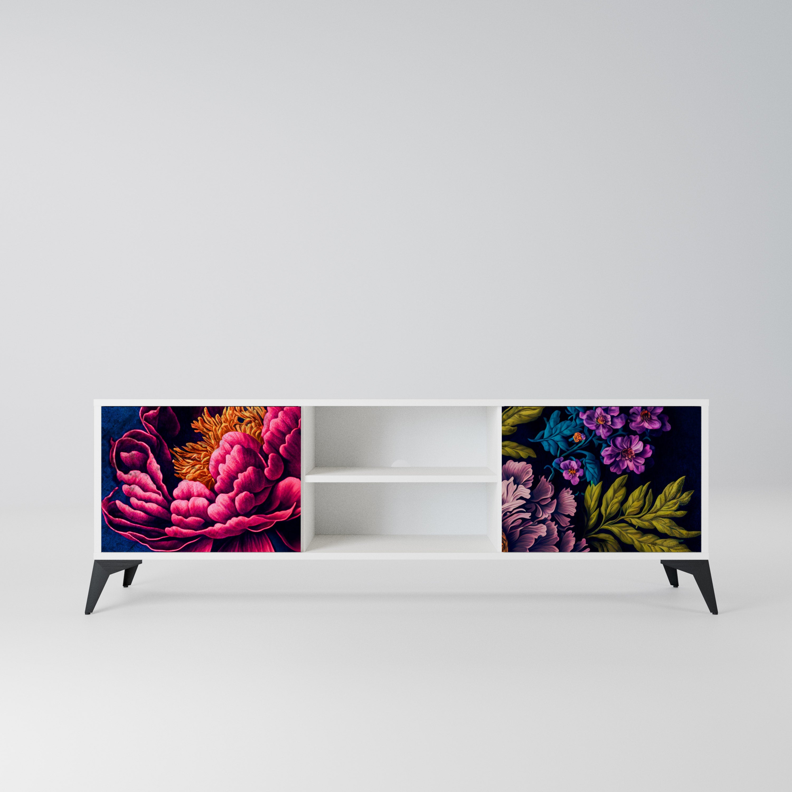 BLOOMING ELEGANCE Szafka RTV 2-drzwiowa korpus Biały