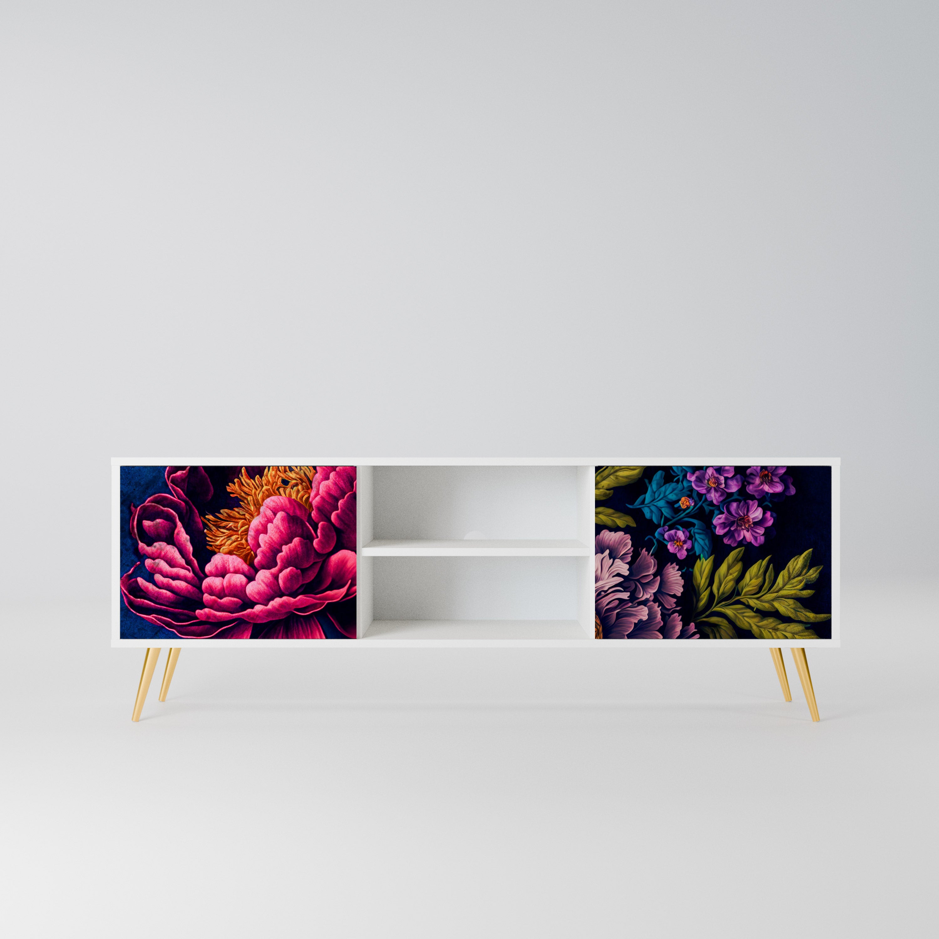 BLOOMING ELEGANCE Szafka RTV 2-drzwiowa korpus Biały