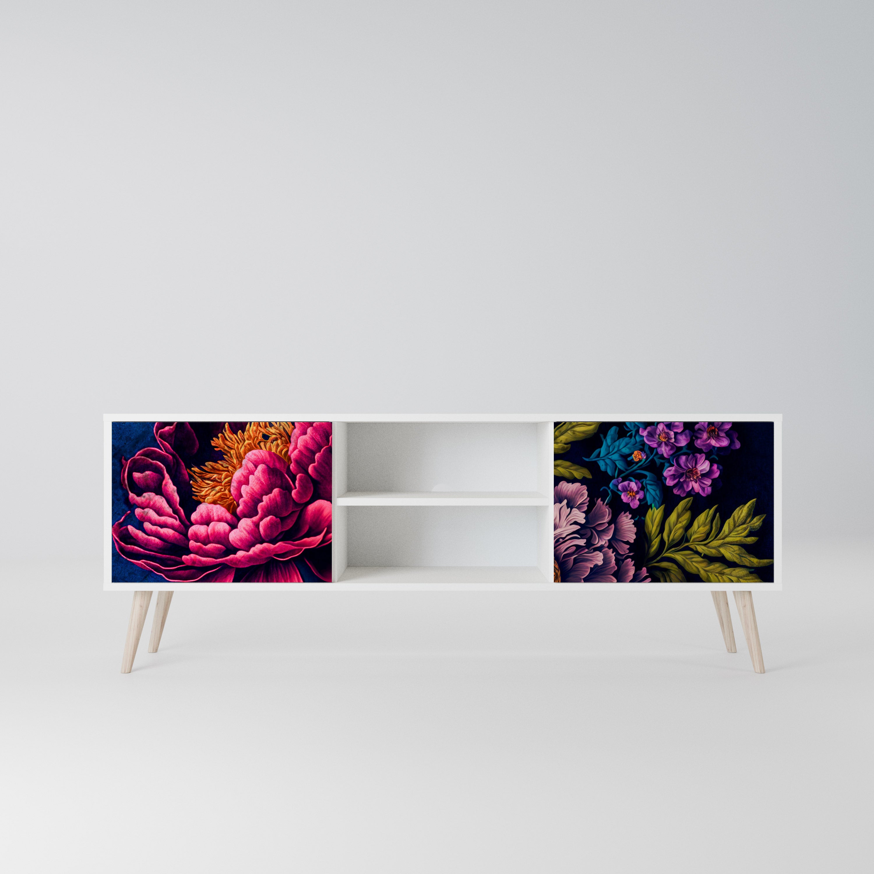 BLOOMING ELEGANCE Szafka RTV 2-drzwiowa korpus Biały