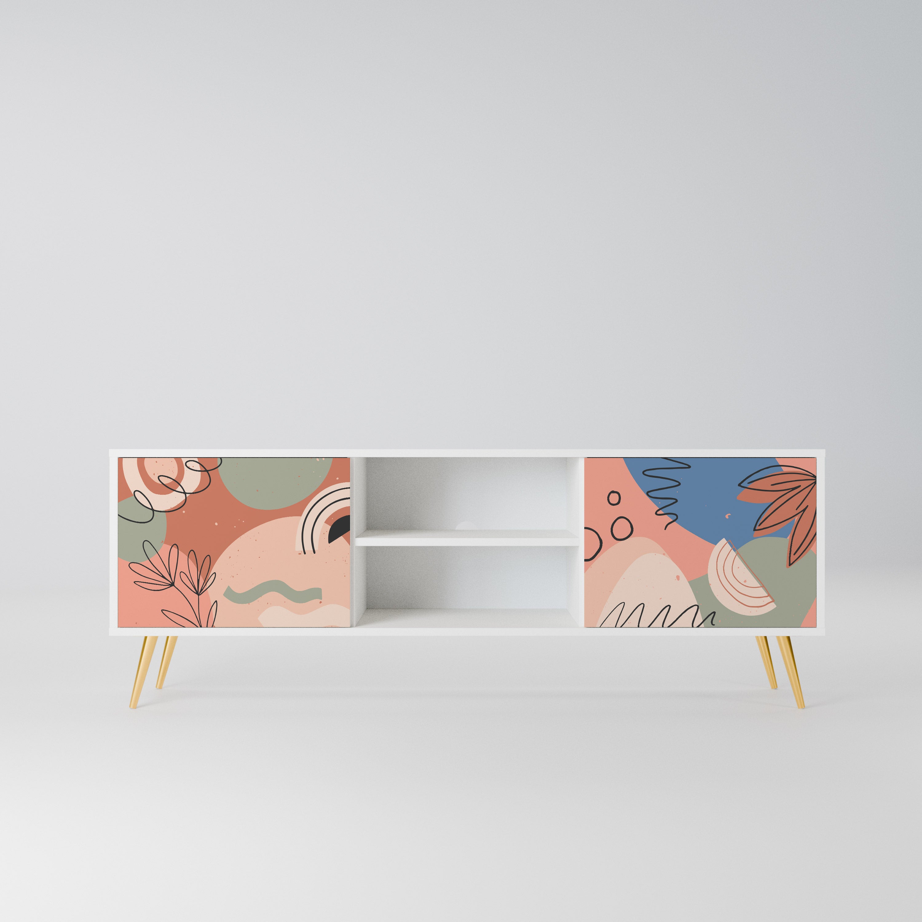 PASTEL DESTINY Szafka RTV 2-drzwiowa korpus Biały