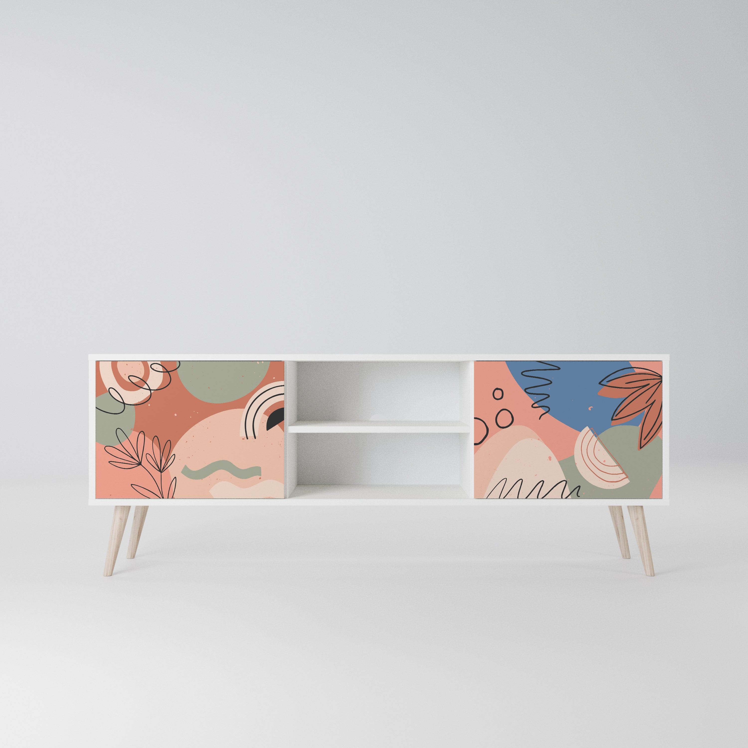 PASTEL DESTINY Szafka RTV 2-drzwiowa korpus Biały