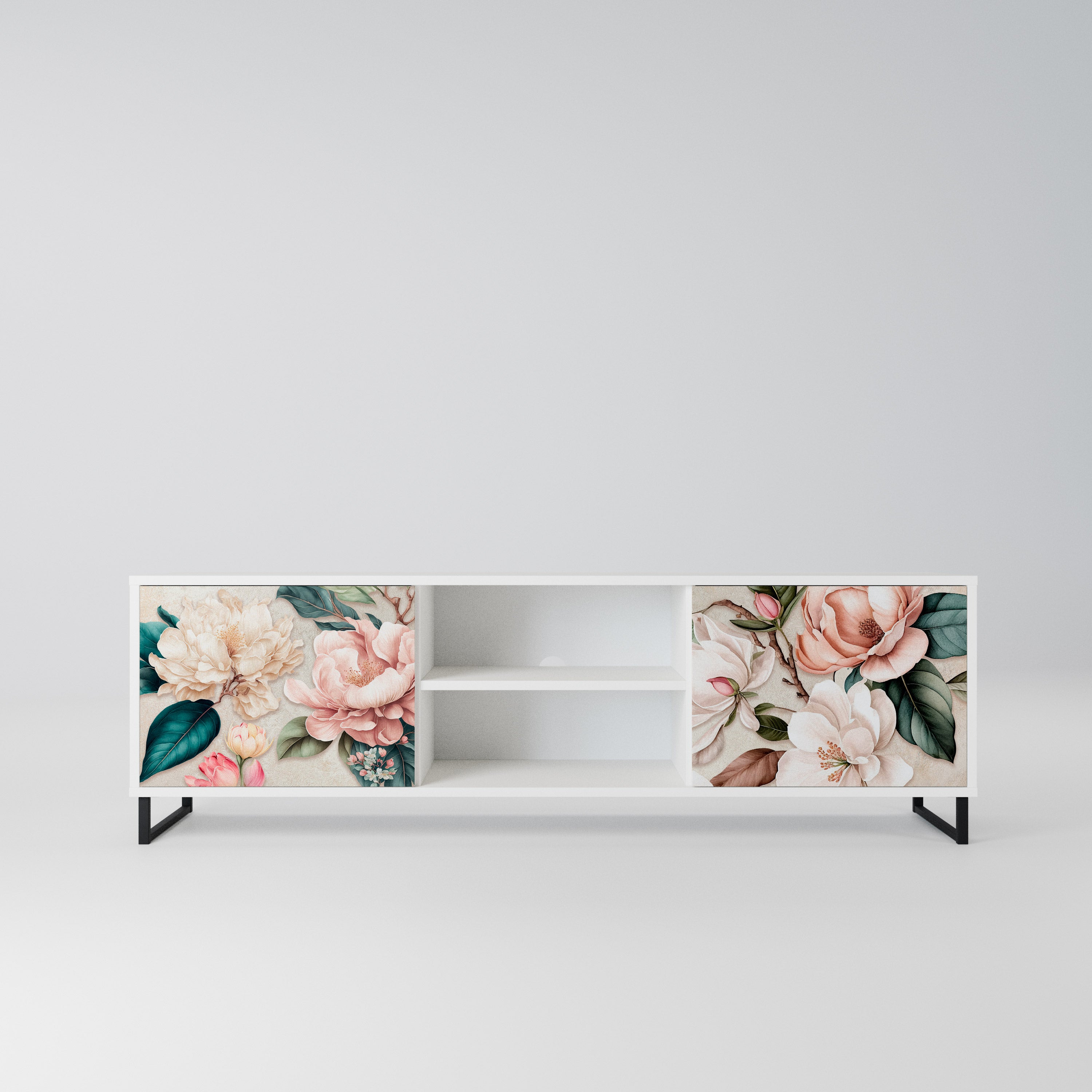 FLORAL GRACE Szafka RTV 2-drzwiowa korpus Biały