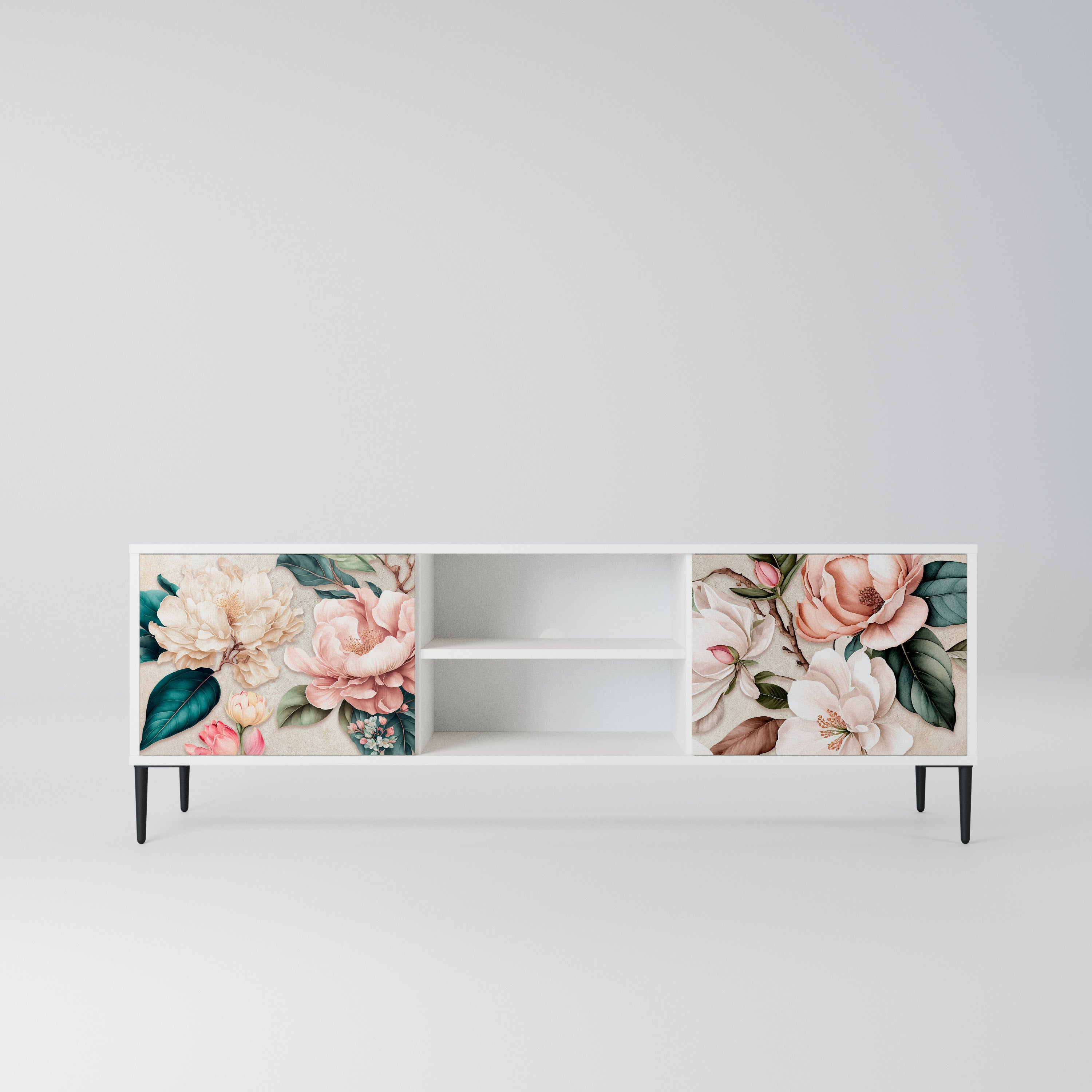 FLORAL GRACE Szafka RTV 2-drzwiowa korpus Biały