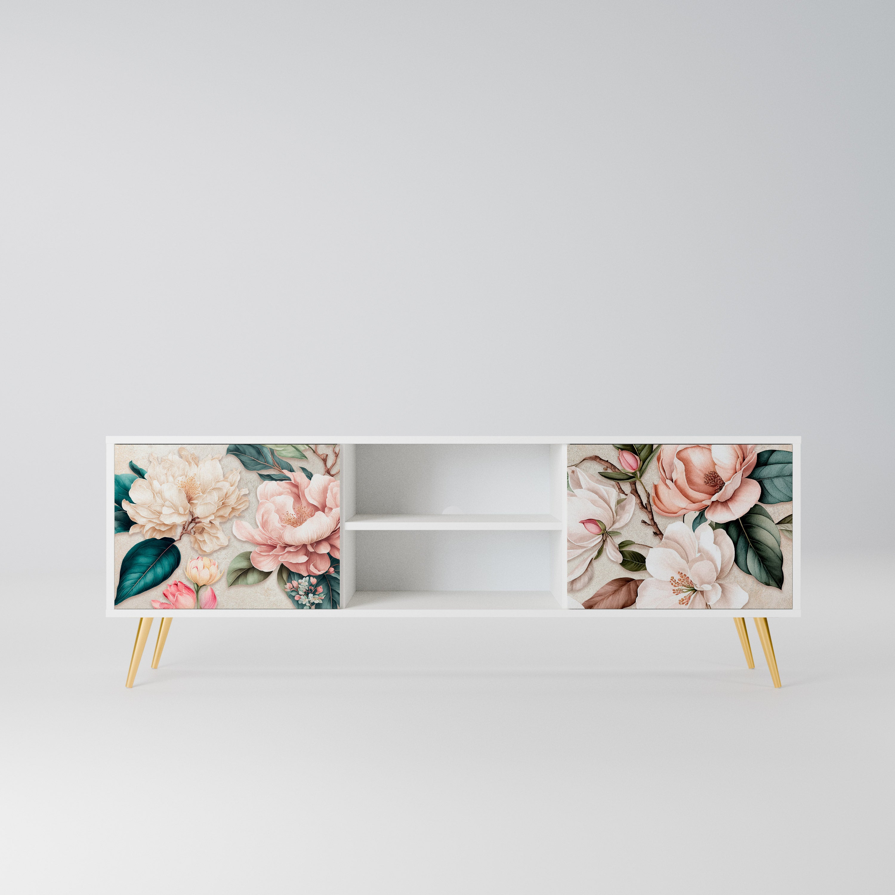 FLORAL GRACE Szafka RTV 2-drzwiowa korpus Biały