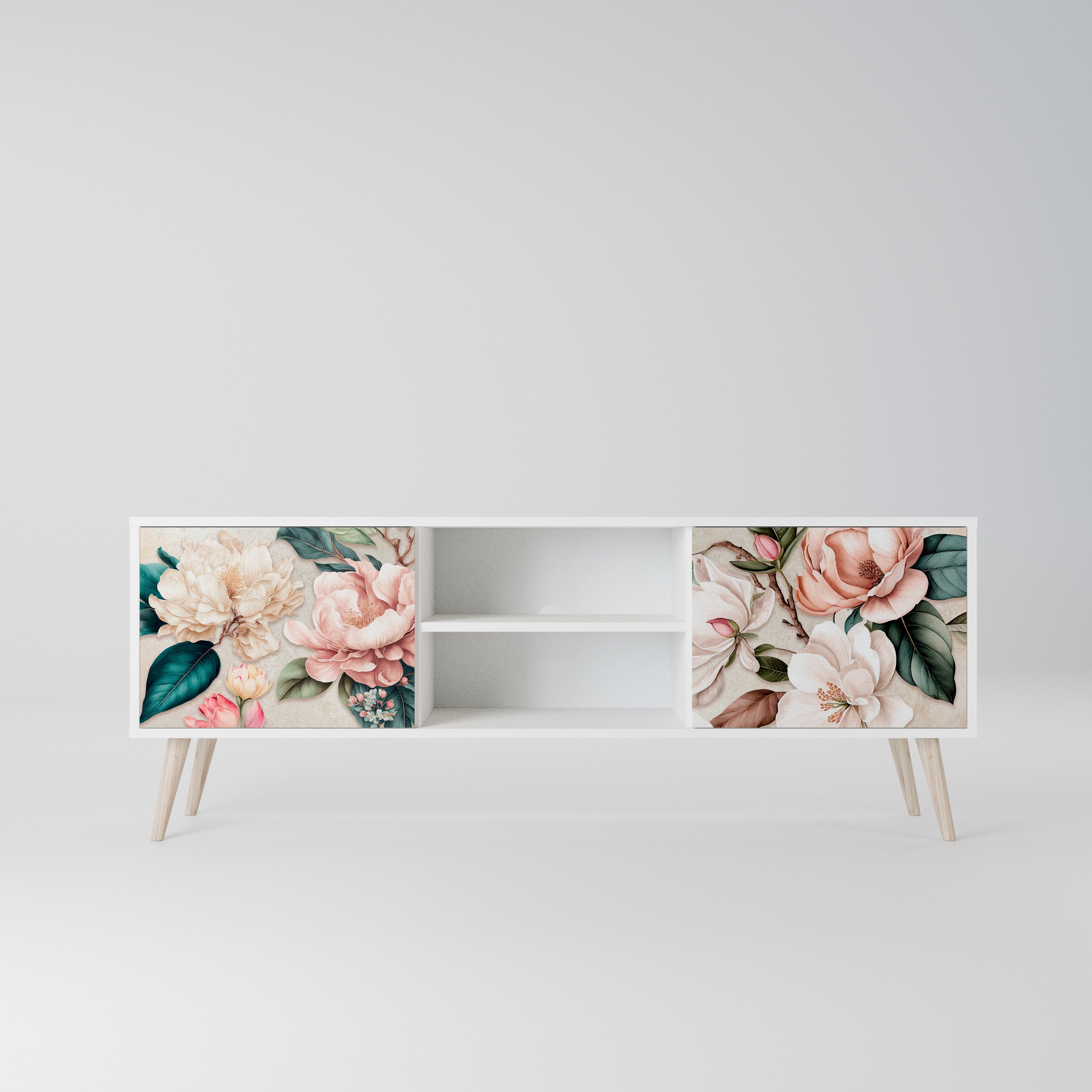 FLORAL GRACE Szafka RTV 2-drzwiowa korpus Biały