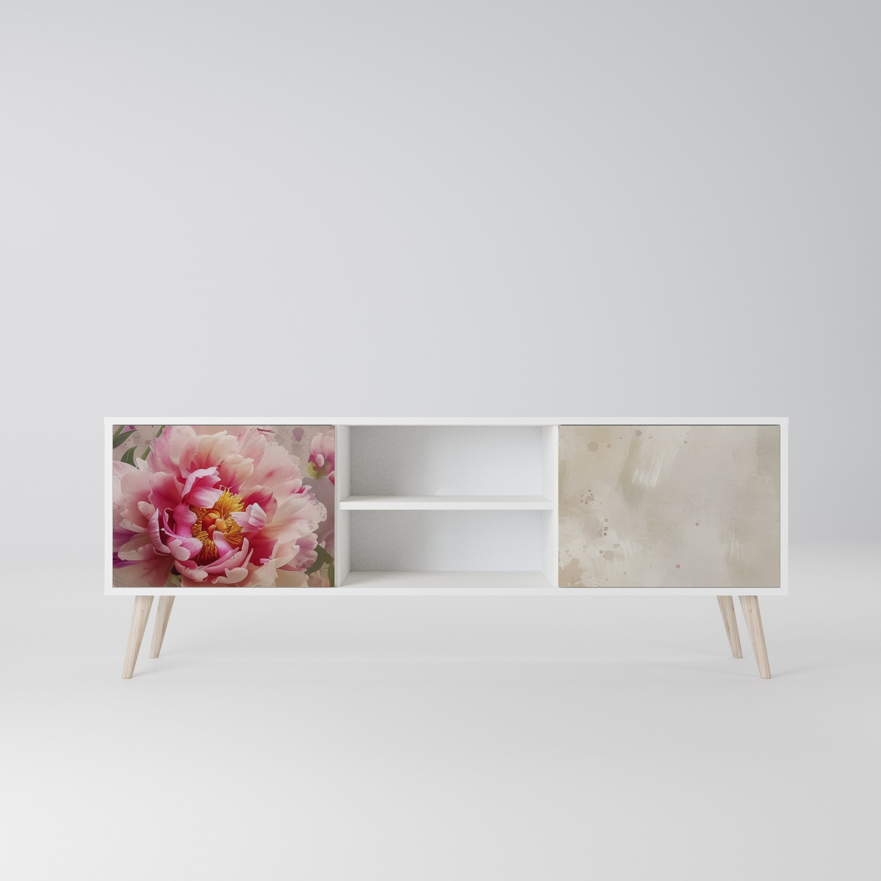 PEONY WHISPER Szafka RTV 2-drzwiowa korpus Biały