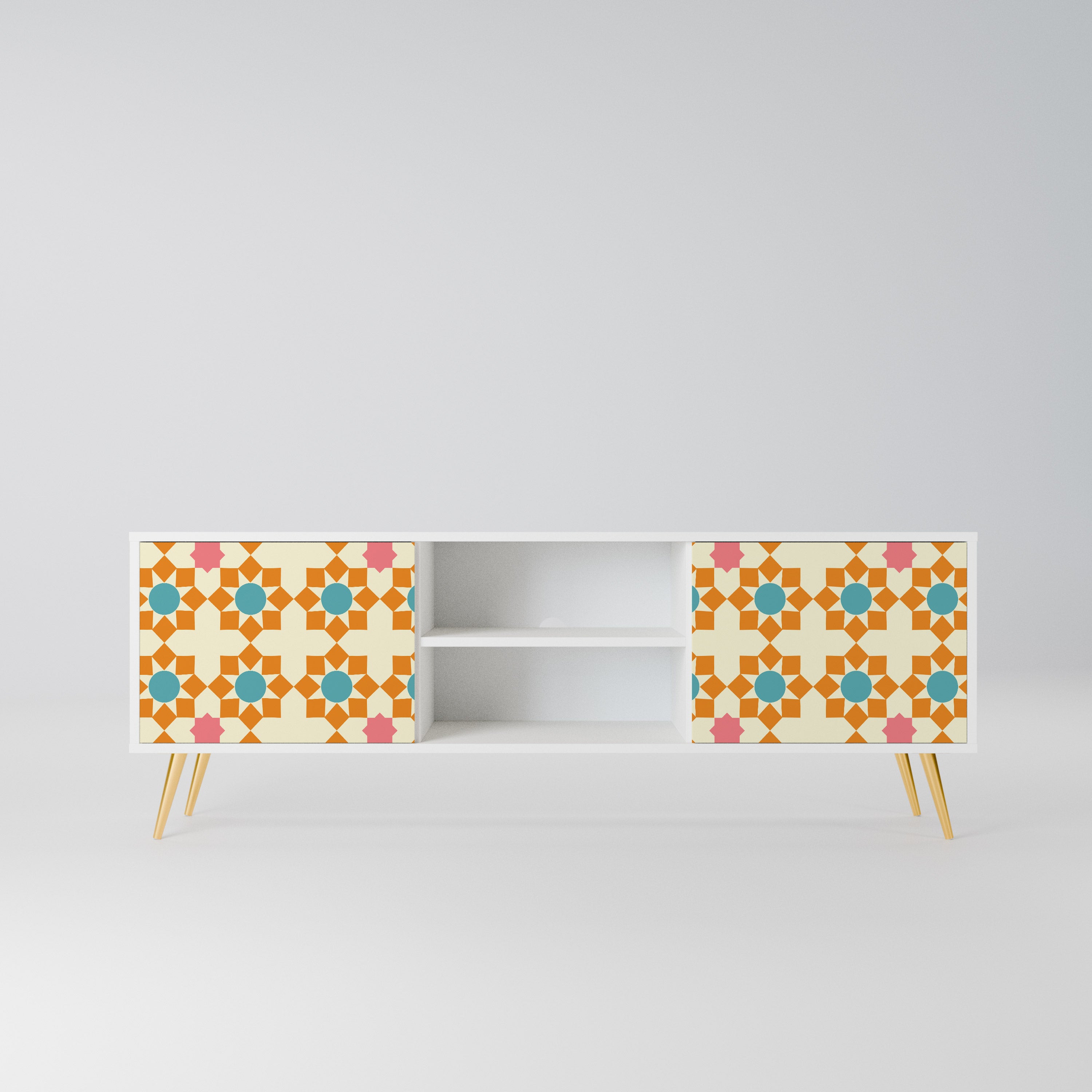 FLORAL DECOR Szafka RTV 2-drzwiowa korpus Biały