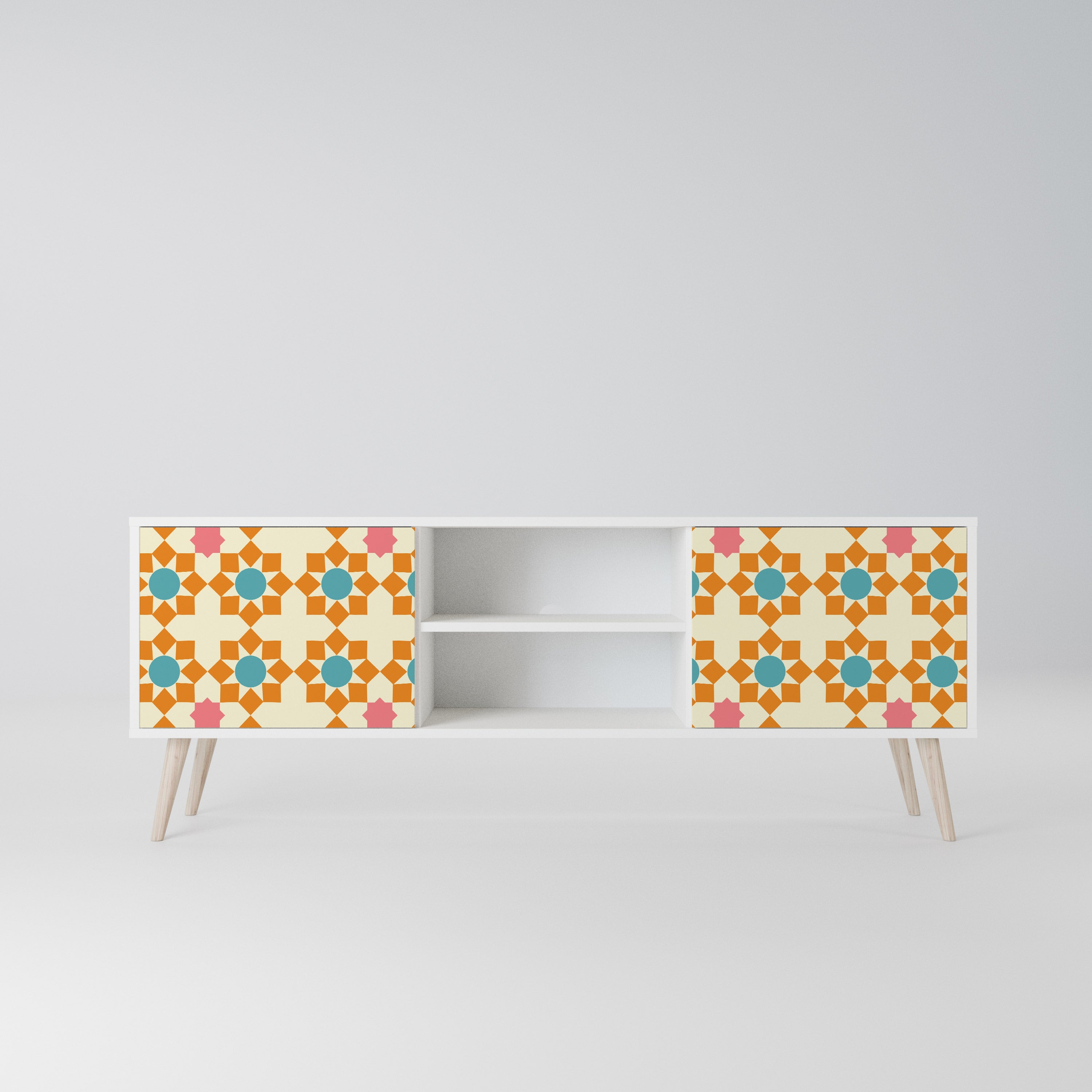 FLORAL DECOR Szafka RTV 2-drzwiowa korpus Biały