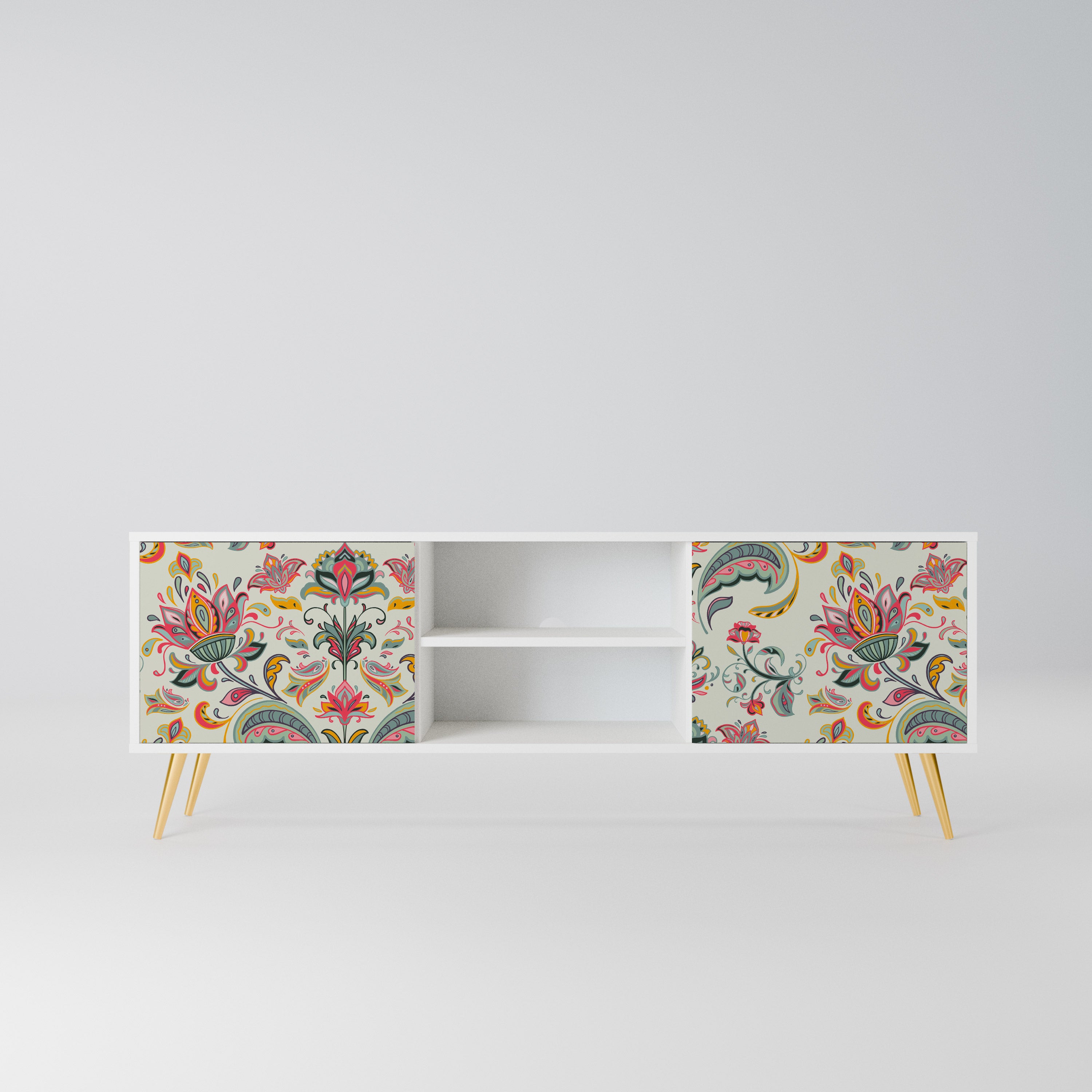 ORGANIC FOLKLORE Szafka RTV 2-drzwiowa korpus Biały