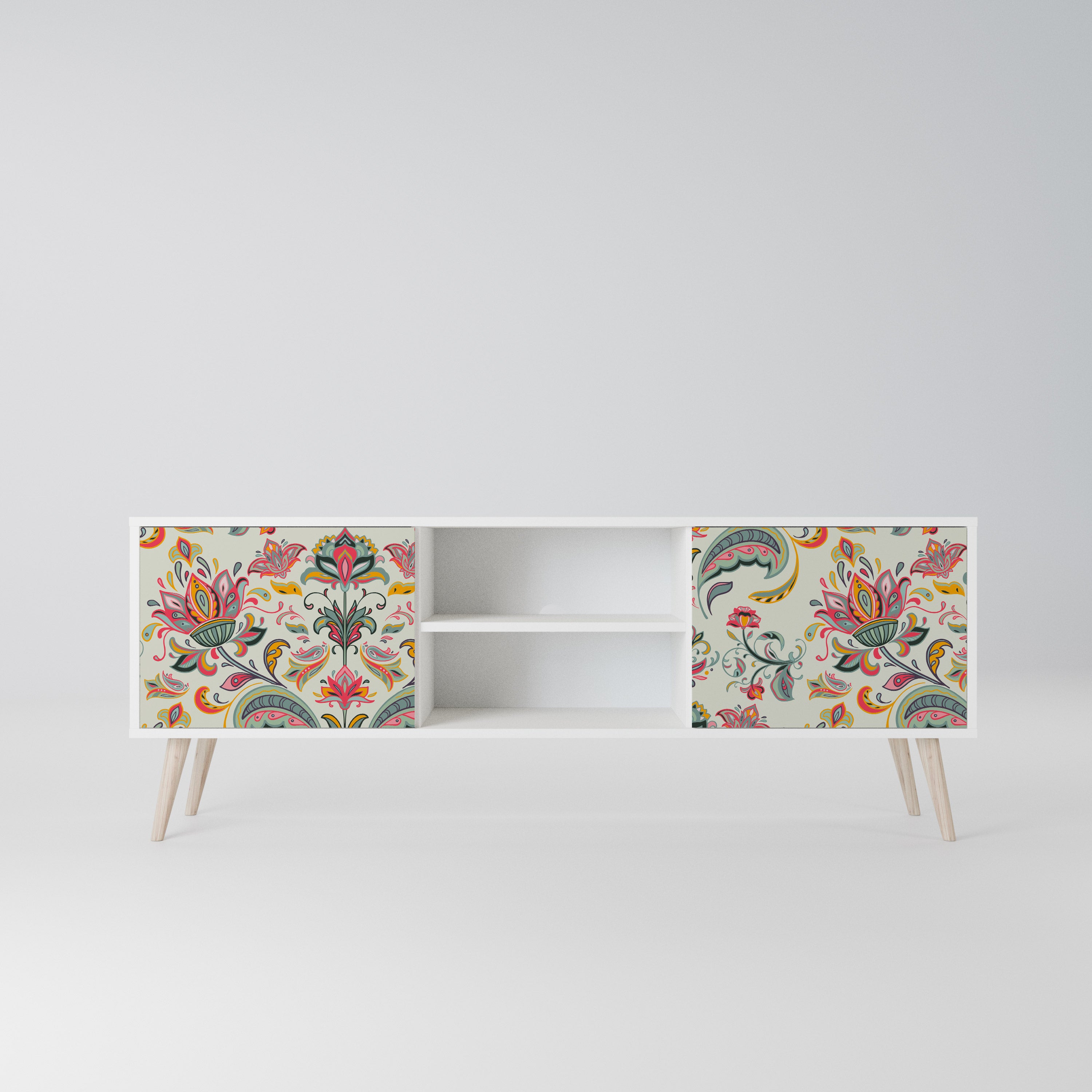 ORGANIC FOLKLORE Szafka RTV 2-drzwiowa korpus Biały