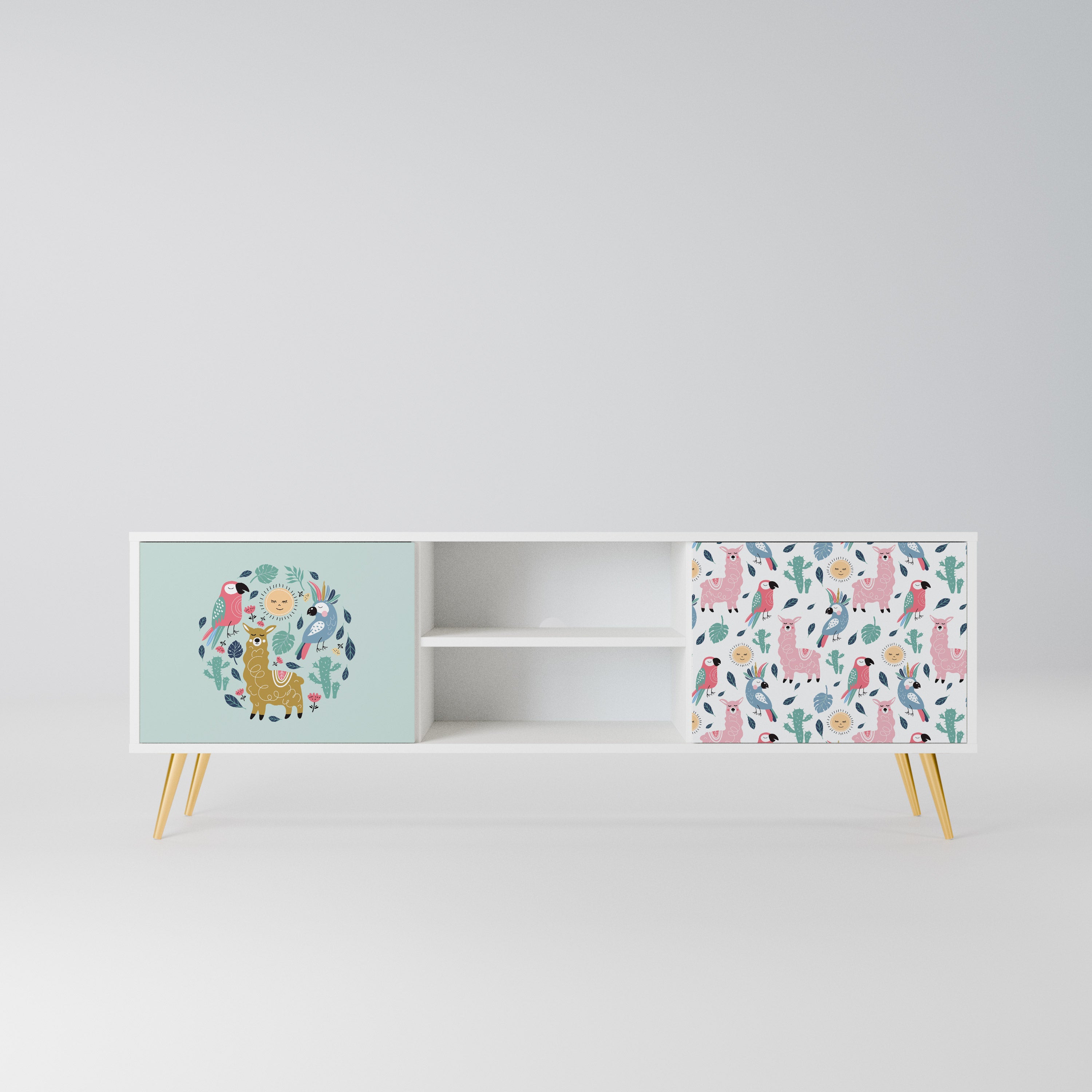 COLORFUL ALPACAS Szafka RTV 2-drzwiowa korpus Biały