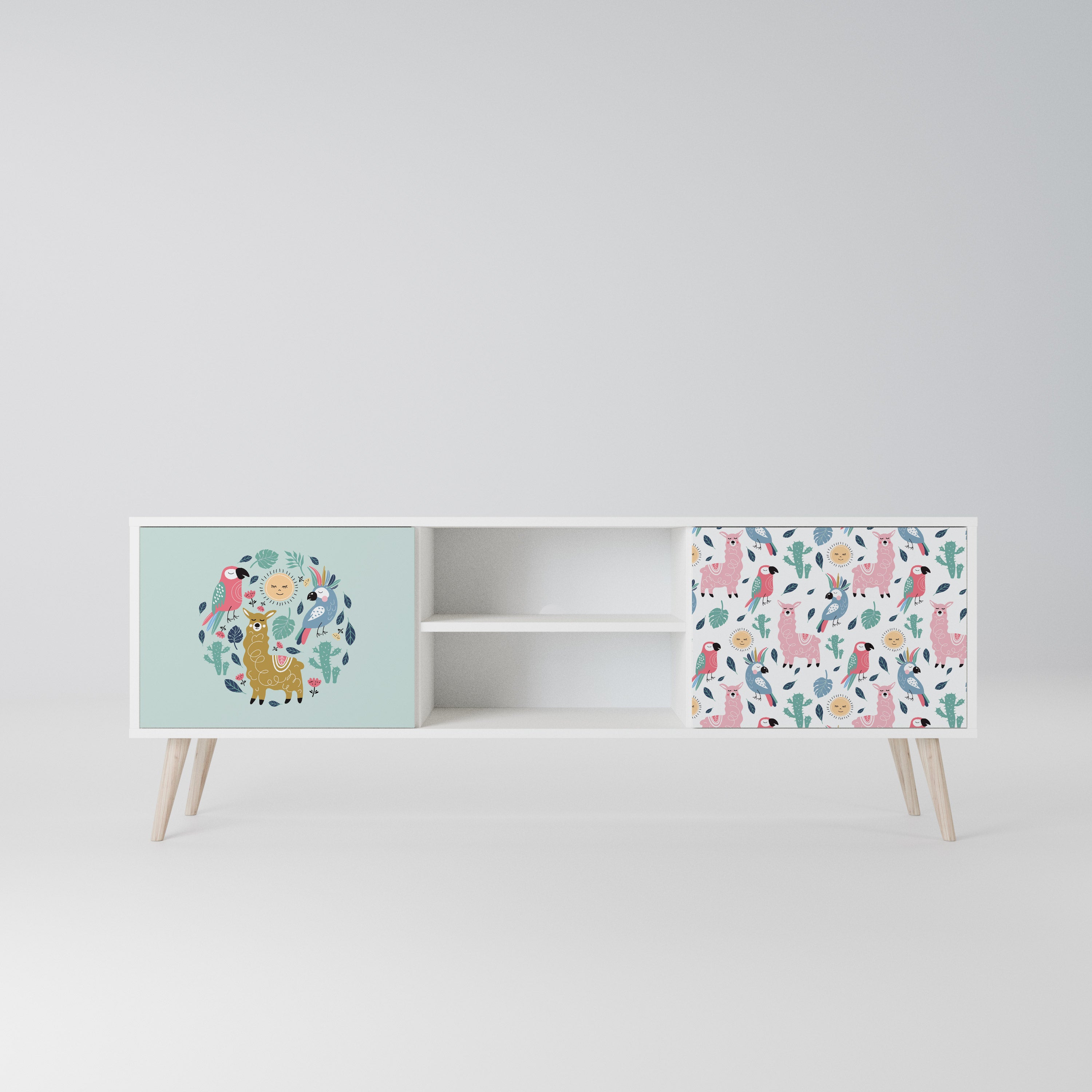 COLORFUL ALPACAS Szafka RTV 2-drzwiowa korpus Biały