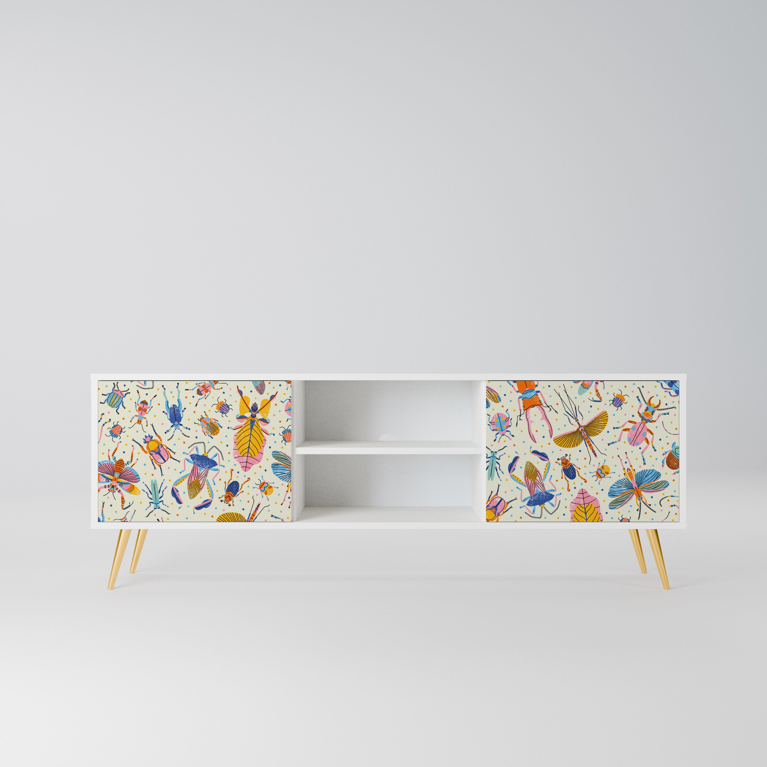 COLORFUL INSECTS Szafka RTV 2-drzwiowa korpus Biały