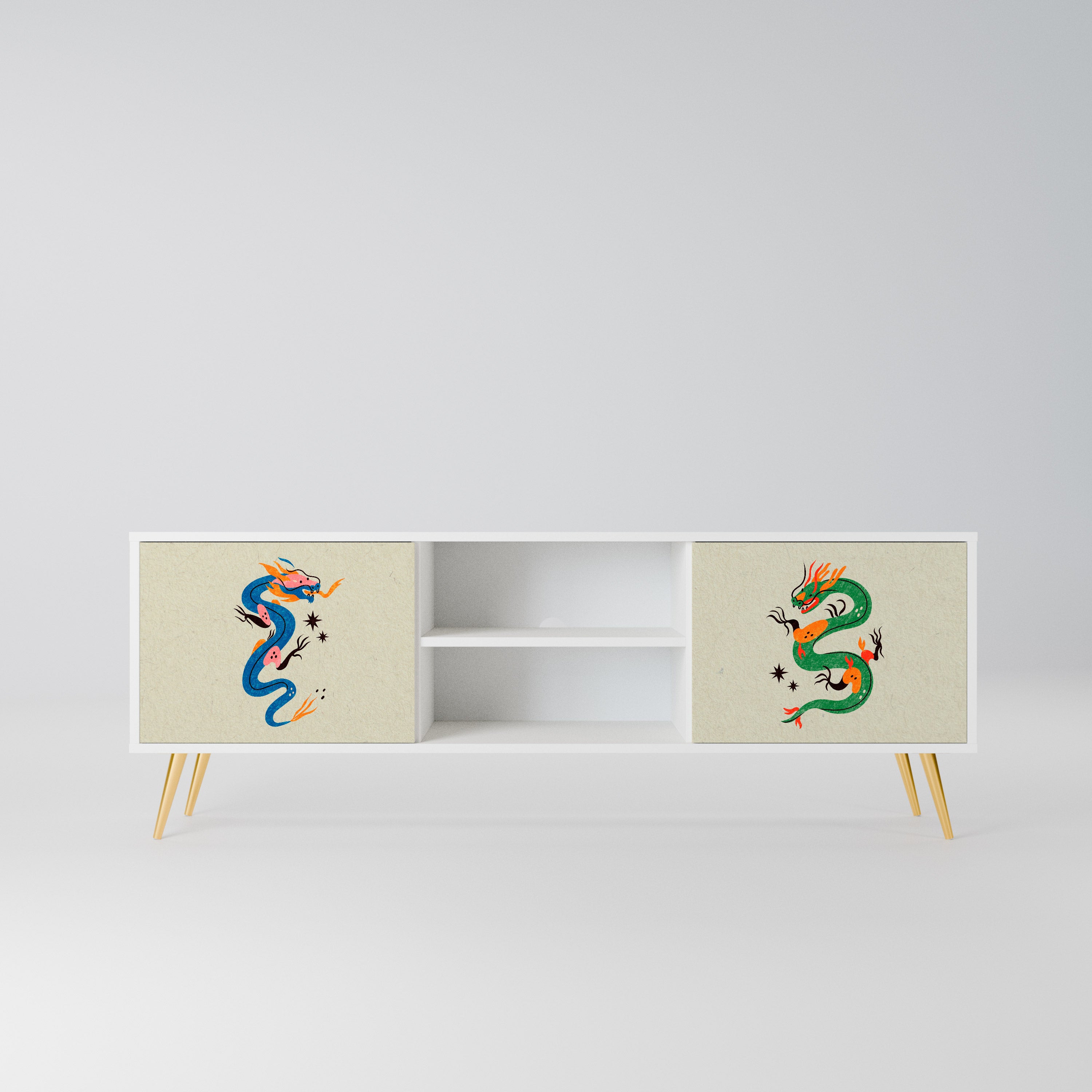 MYTHOLOGICAL CREATURES Szafka RTV 2-drzwiowa korpus Biały