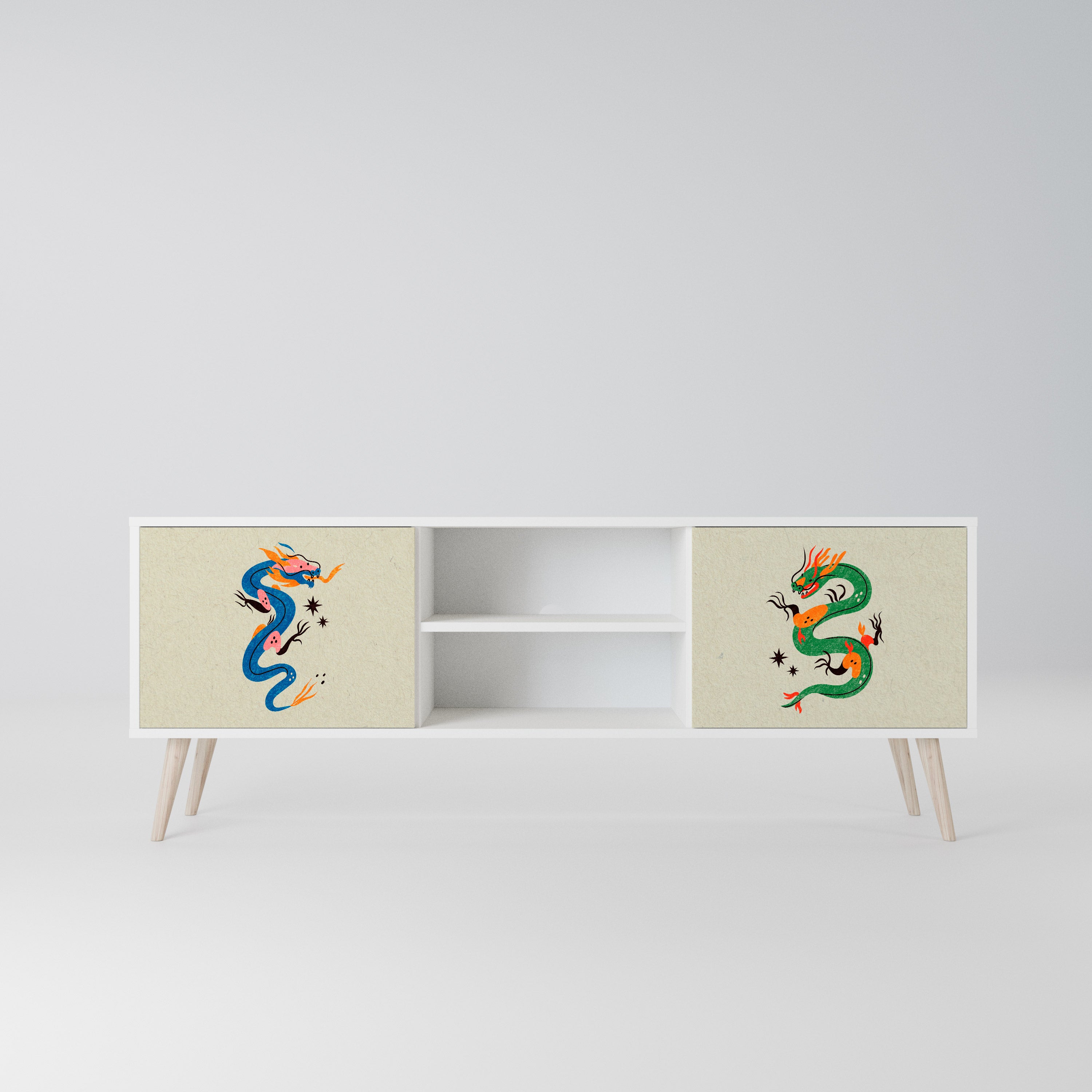 MYTHOLOGICAL CREATURES Szafka RTV 2-drzwiowa korpus Biały