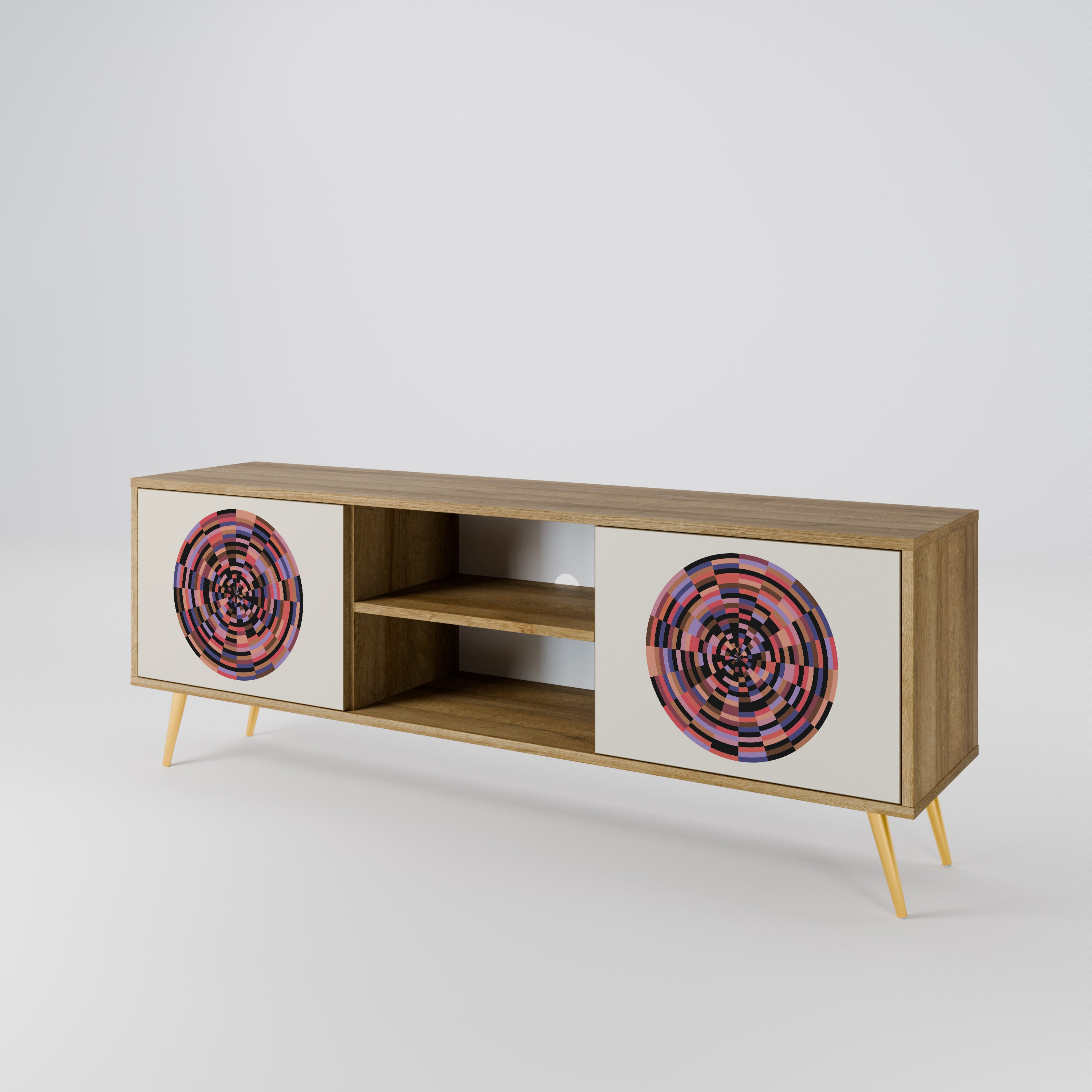 BROWN CIRCLES Szafka RTV 2-drzwiowa