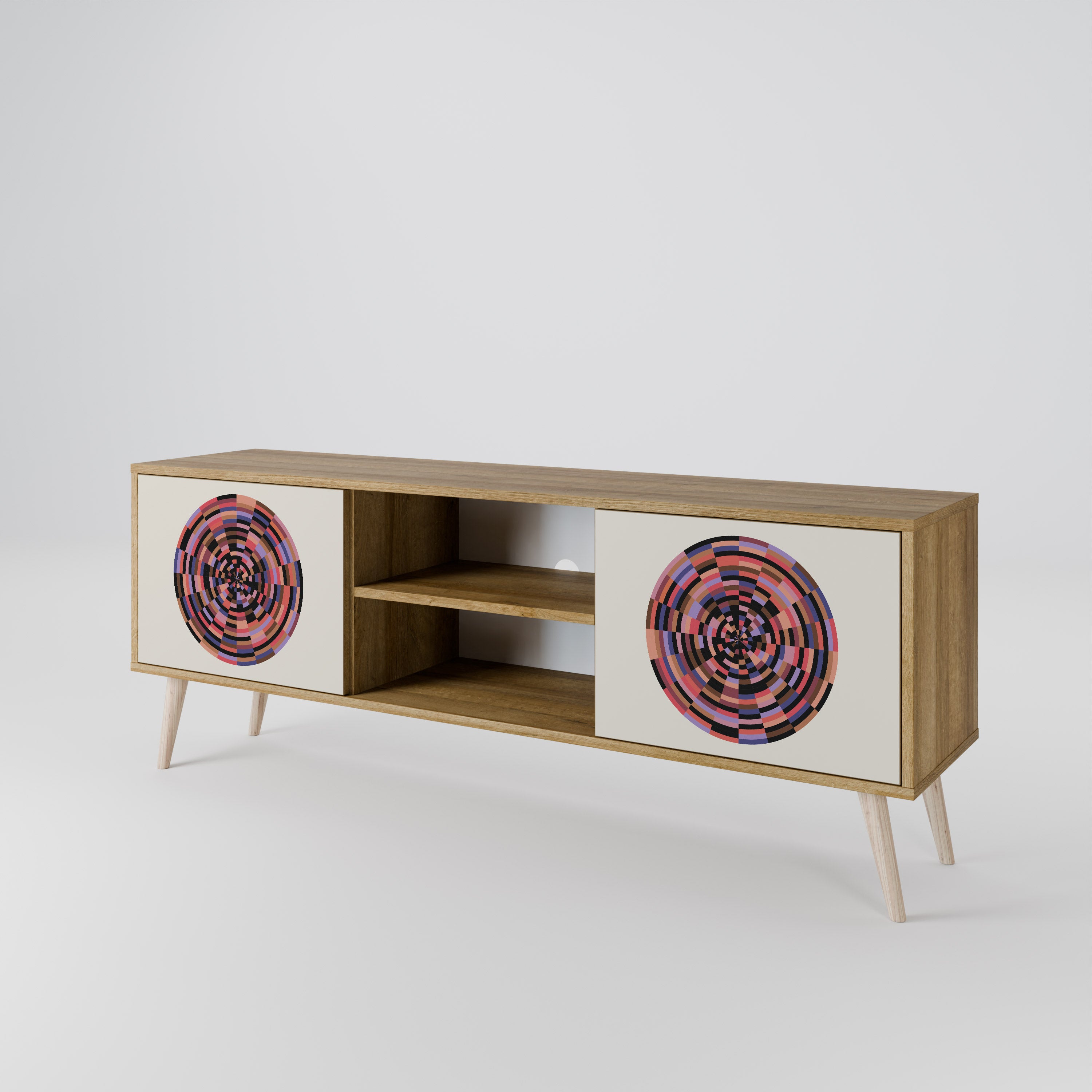 BROWN CIRCLES Szafka RTV 2-drzwiowa