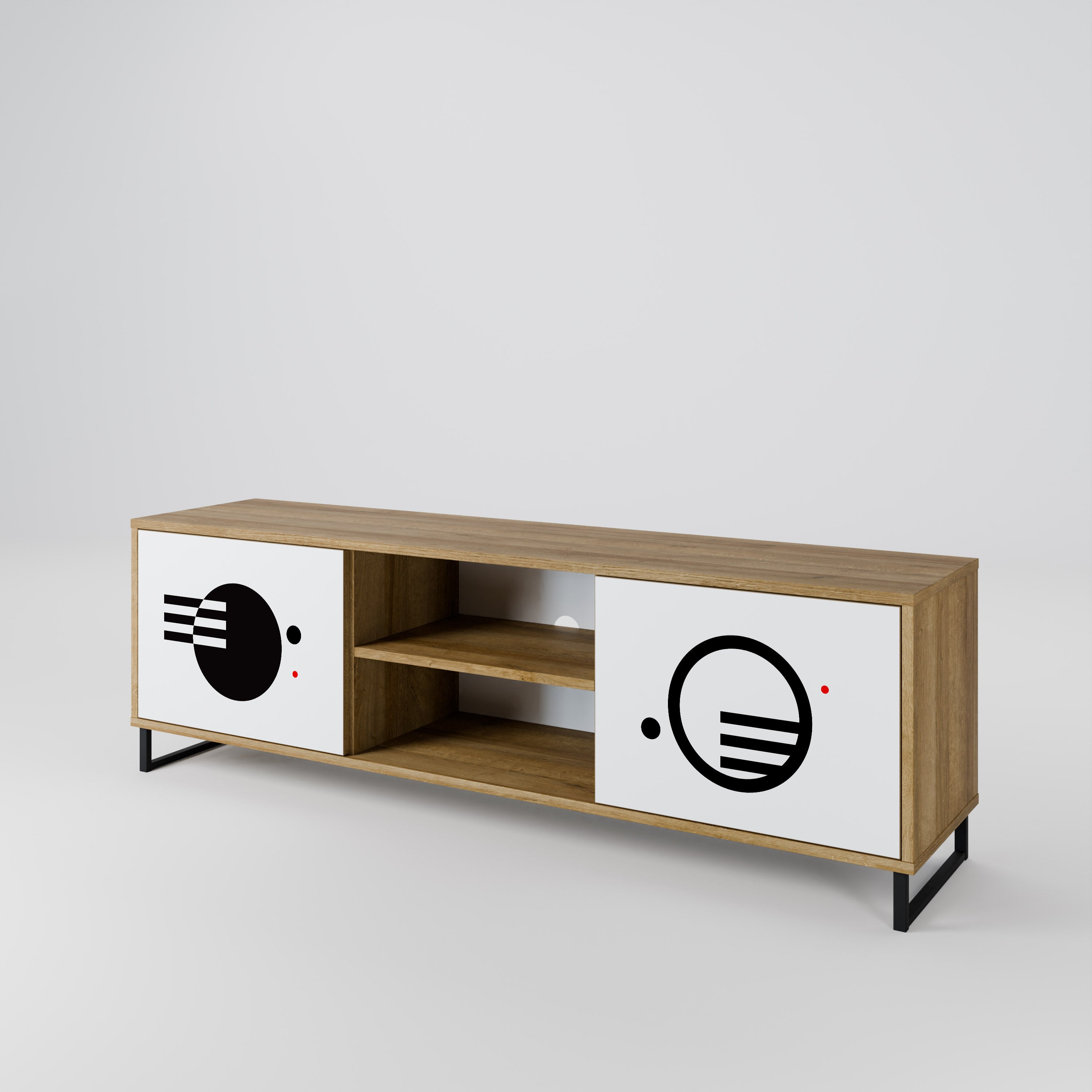 BLACK AND WHITE COMBINATION Szafka RTV 2-drzwiowa