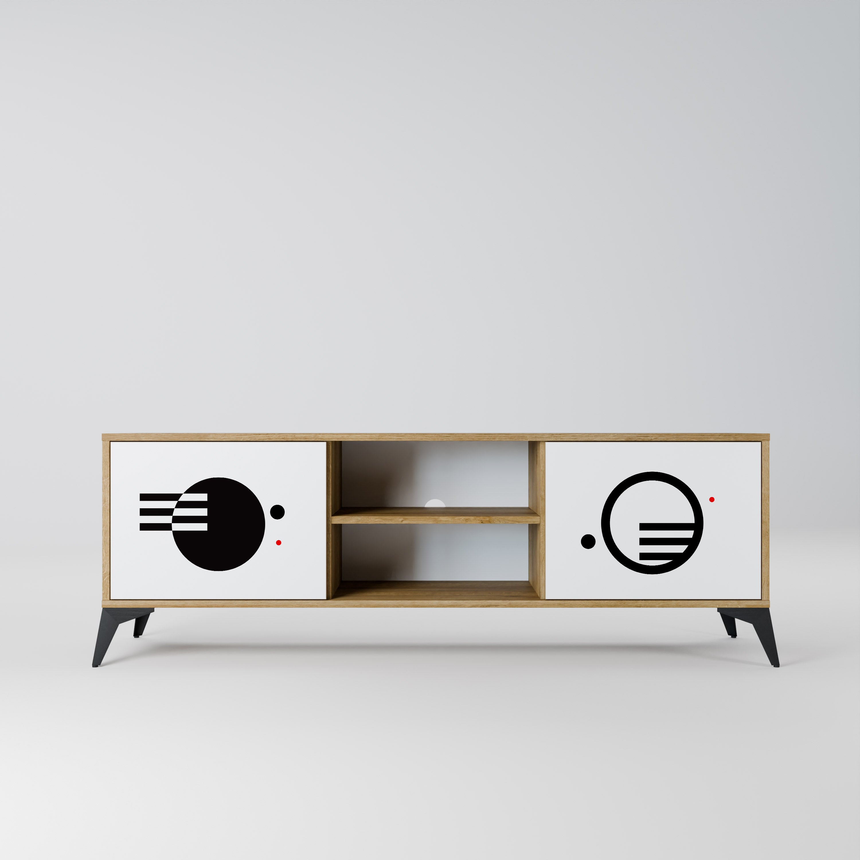 BLACK AND WHITE COMBINATION Szafka RTV 2-drzwiowa