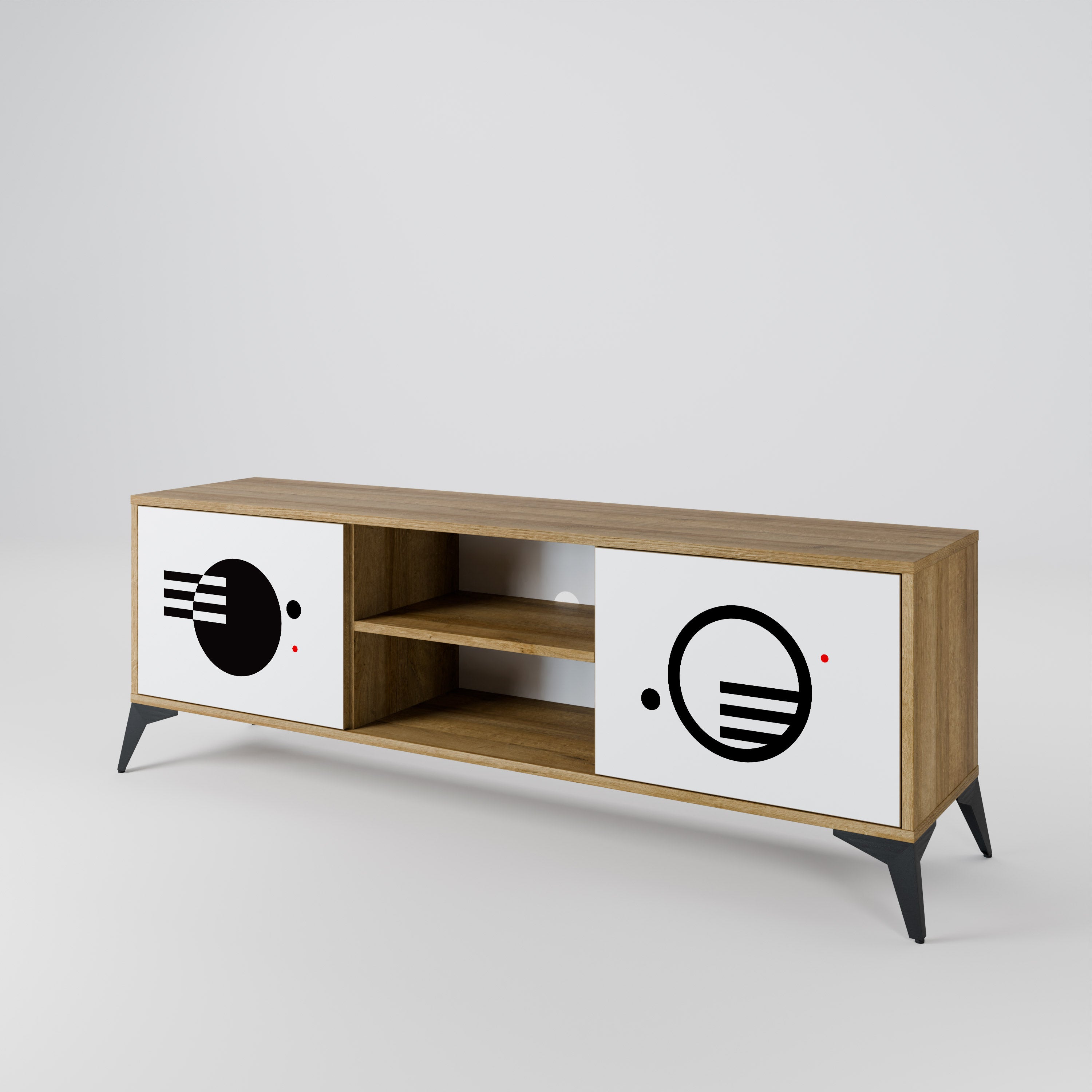 BLACK AND WHITE COMBINATION Szafka RTV 2-drzwiowa
