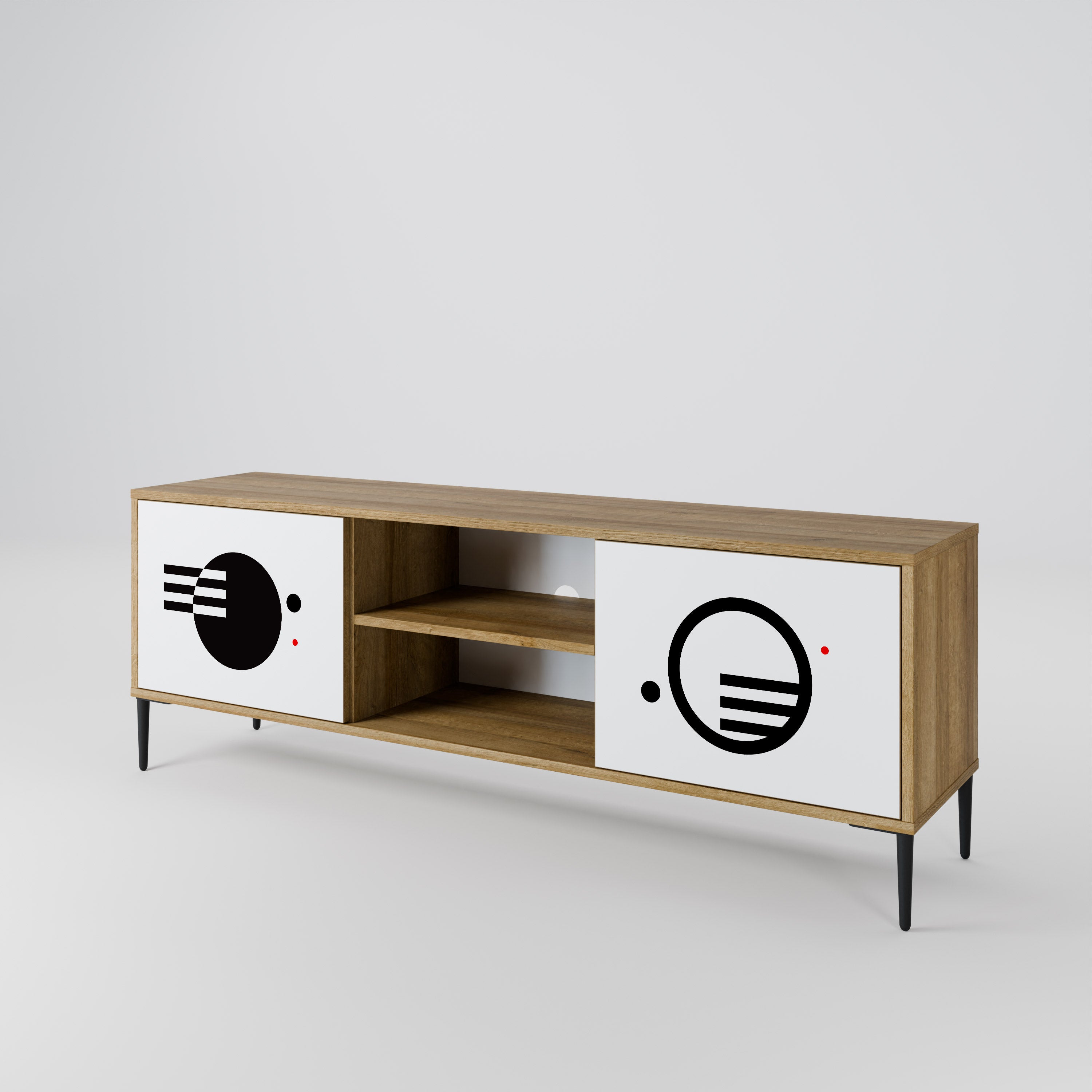 BLACK AND WHITE COMBINATION Szafka RTV 2-drzwiowa