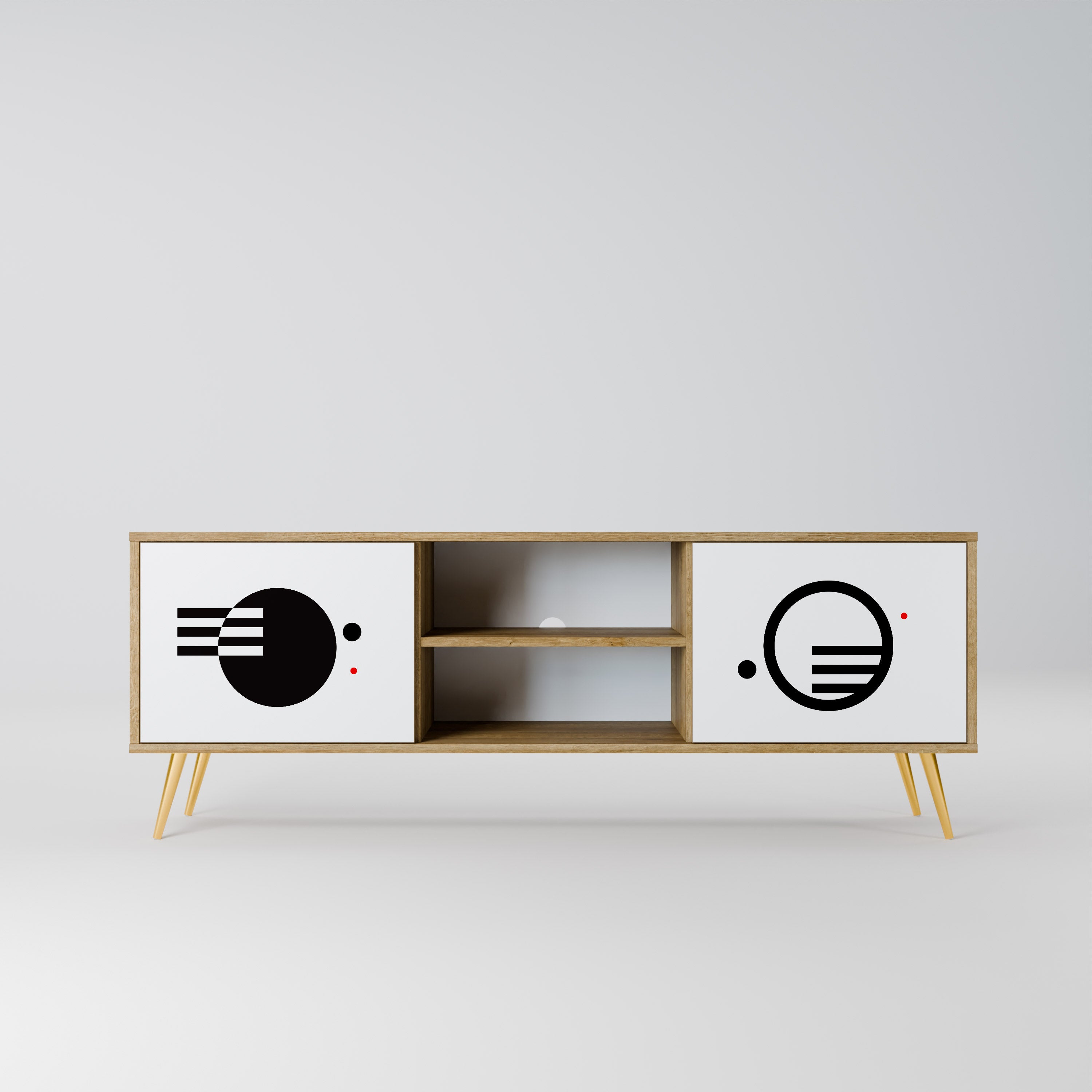 BLACK AND WHITE COMBINATION Szafka RTV 2-drzwiowa