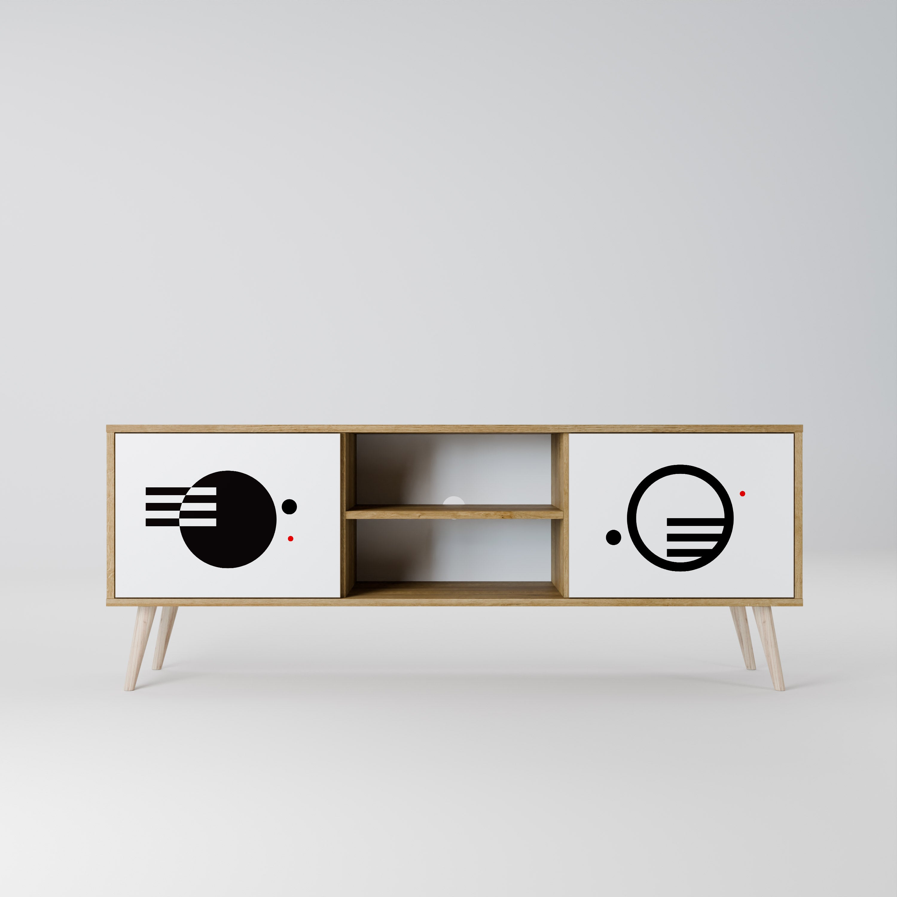 BLACK AND WHITE COMBINATION Szafka RTV 2-drzwiowa