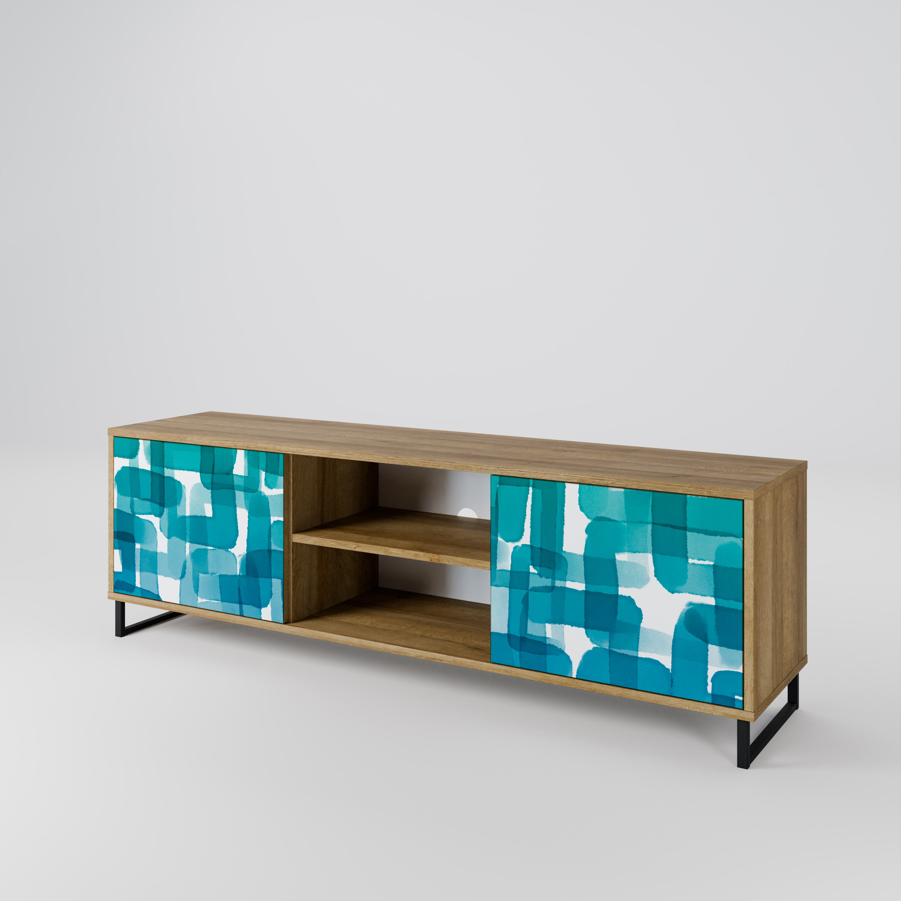 TURQUOISE RECTANGLES Szafka RTV 2-drzwiowa