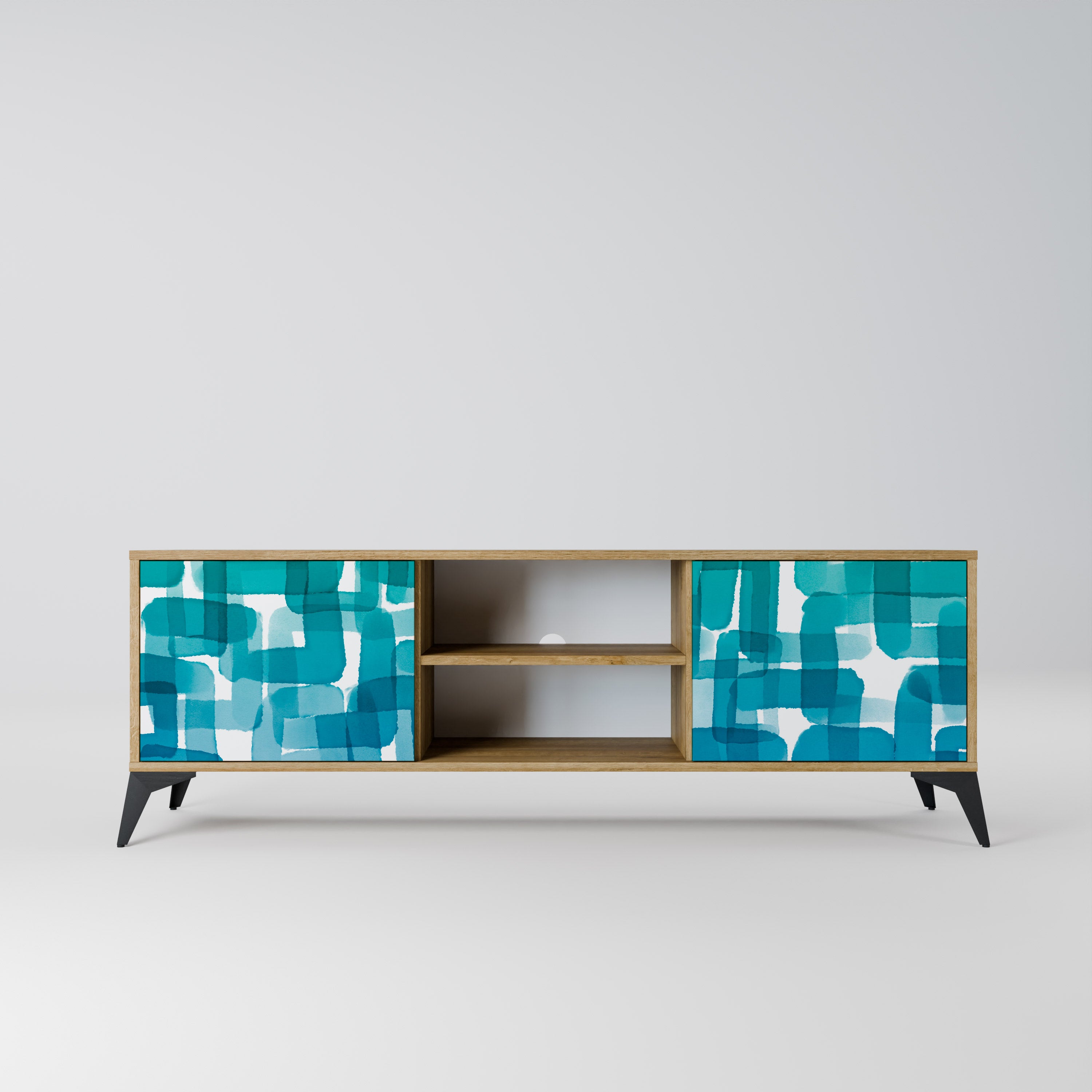 TURQUOISE RECTANGLES Szafka RTV 2-drzwiowa