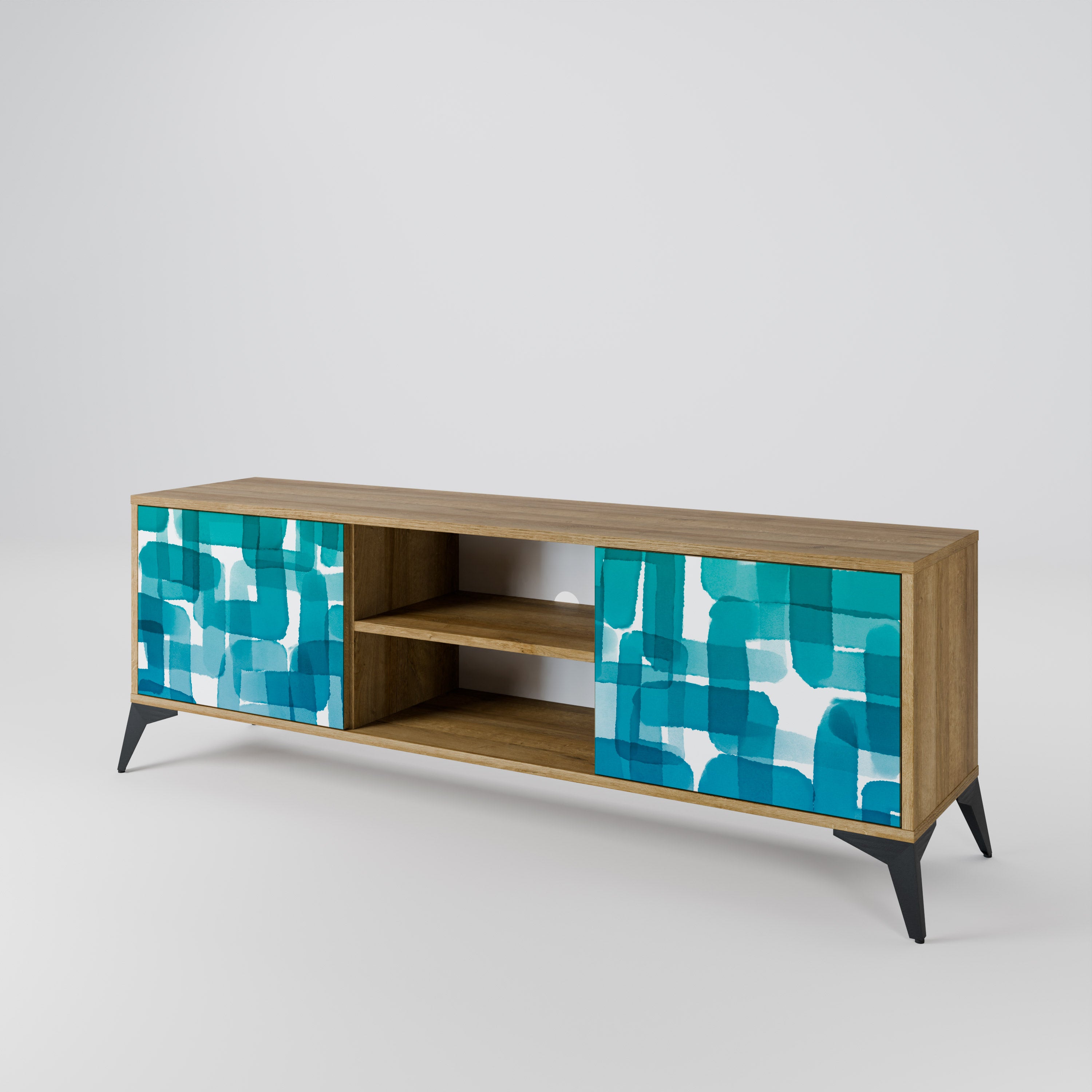 TURQUOISE RECTANGLES Szafka RTV 2-drzwiowa