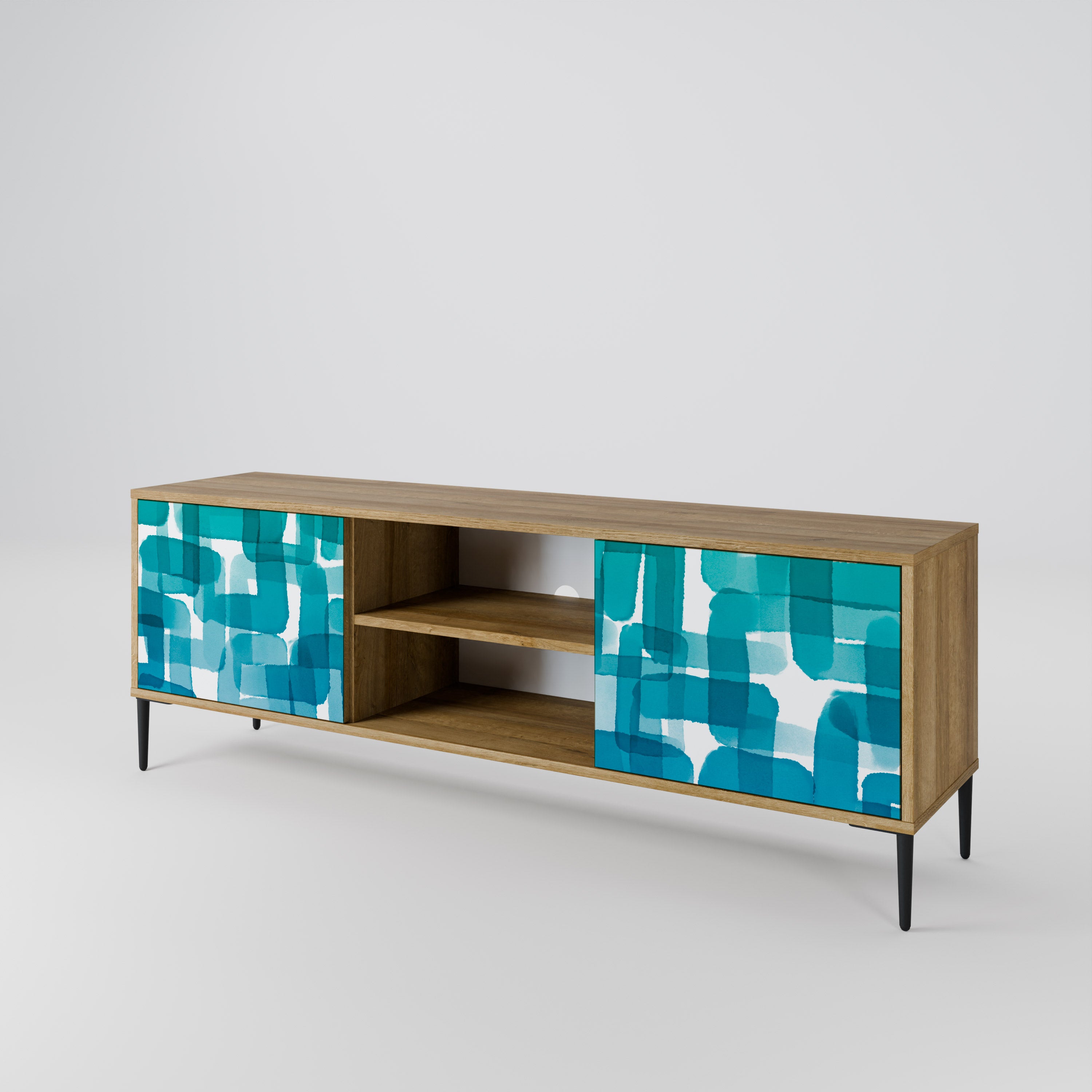 TURQUOISE RECTANGLES Szafka RTV 2-drzwiowa