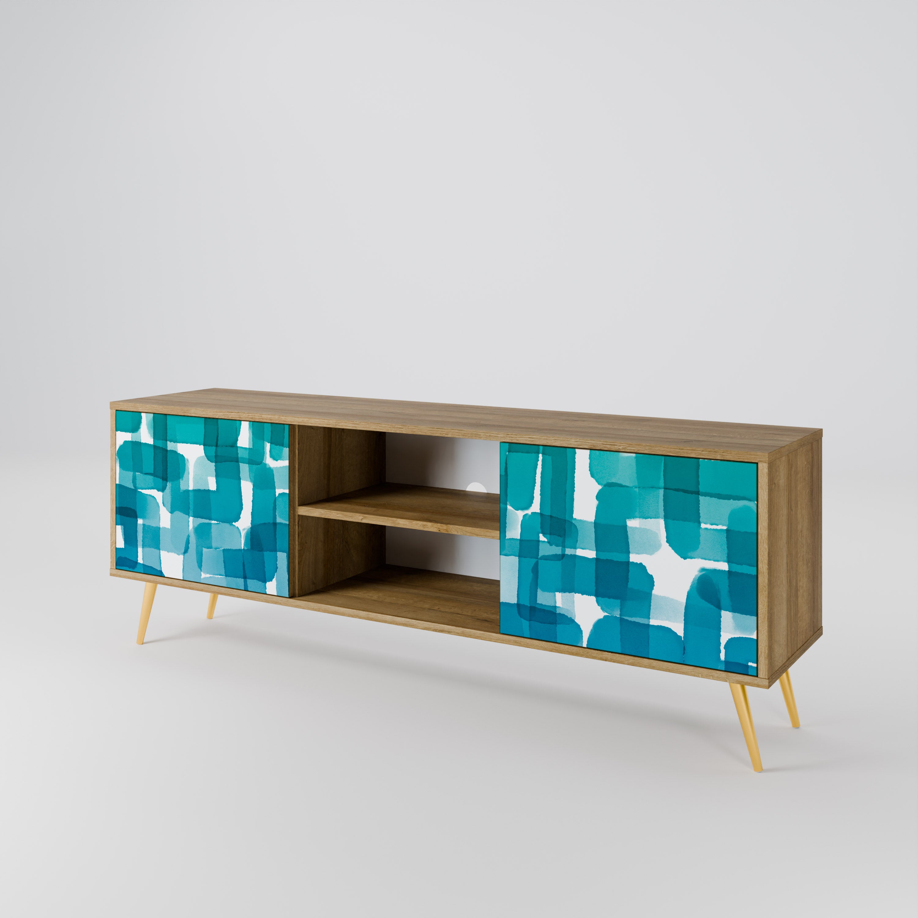 TURQUOISE RECTANGLES Szafka RTV 2-drzwiowa