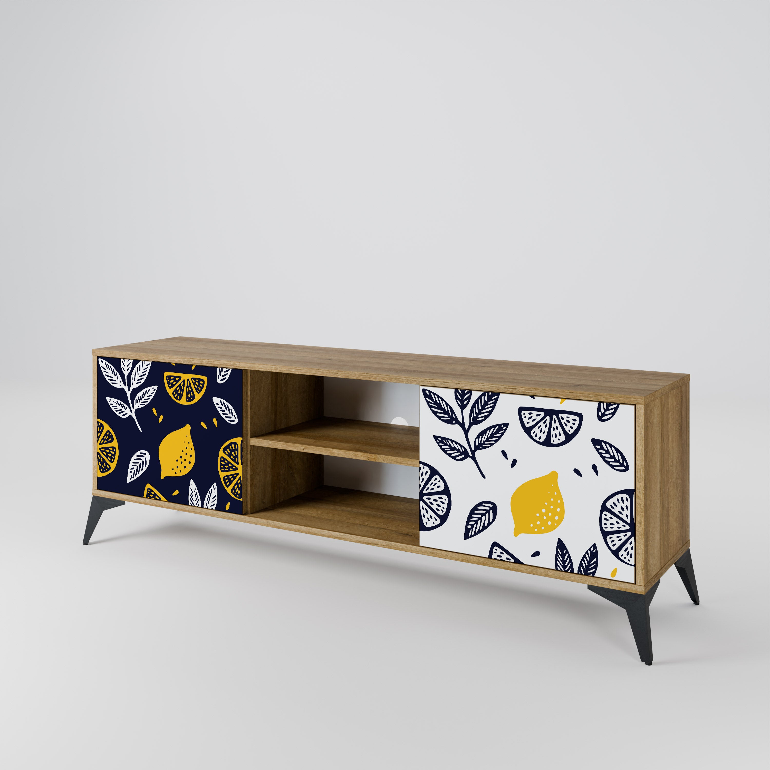 CITRUS BLACK AND WHITE Szafka RTV 2-drzwiowa