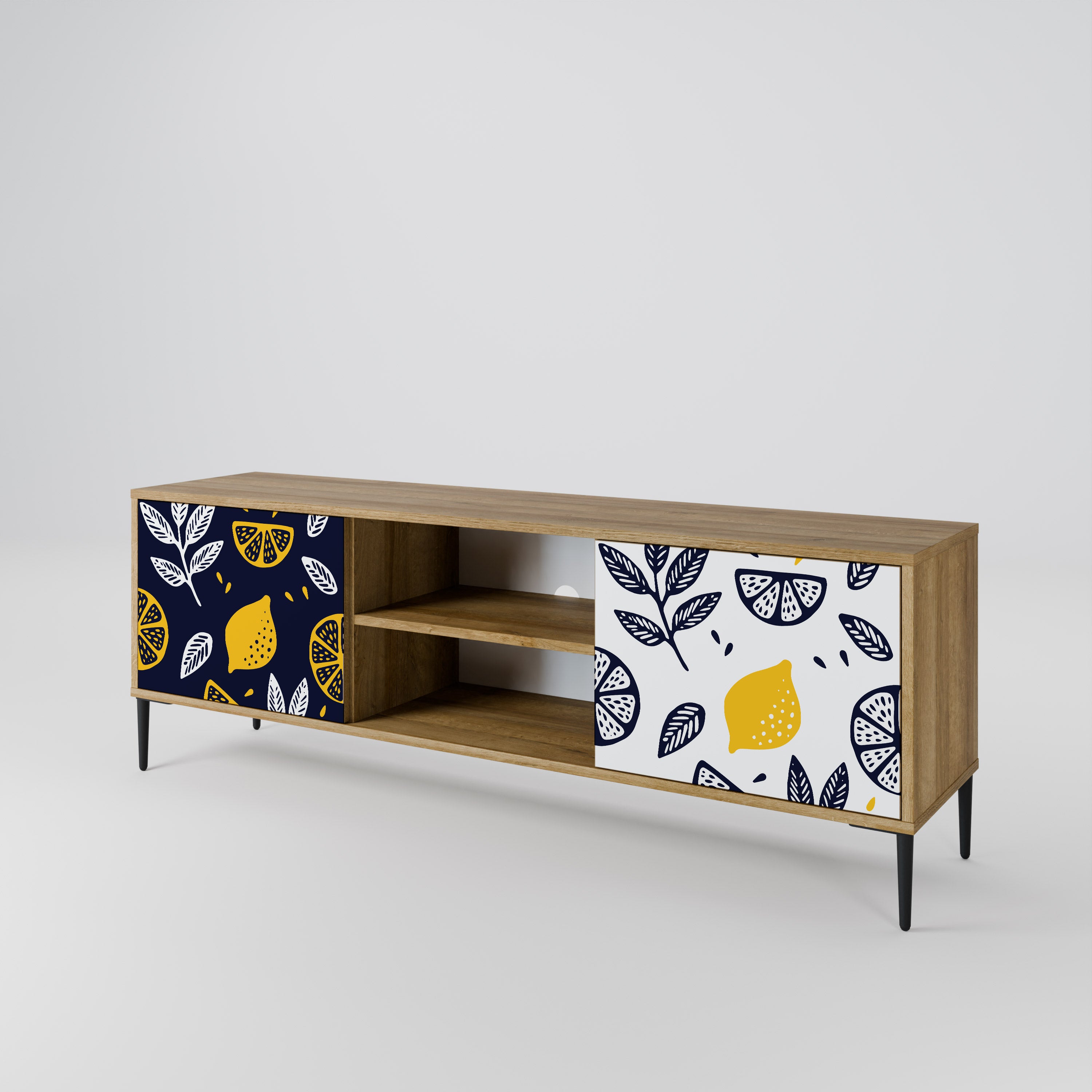 CITRUS BLACK AND WHITE Szafka RTV 2-drzwiowa
