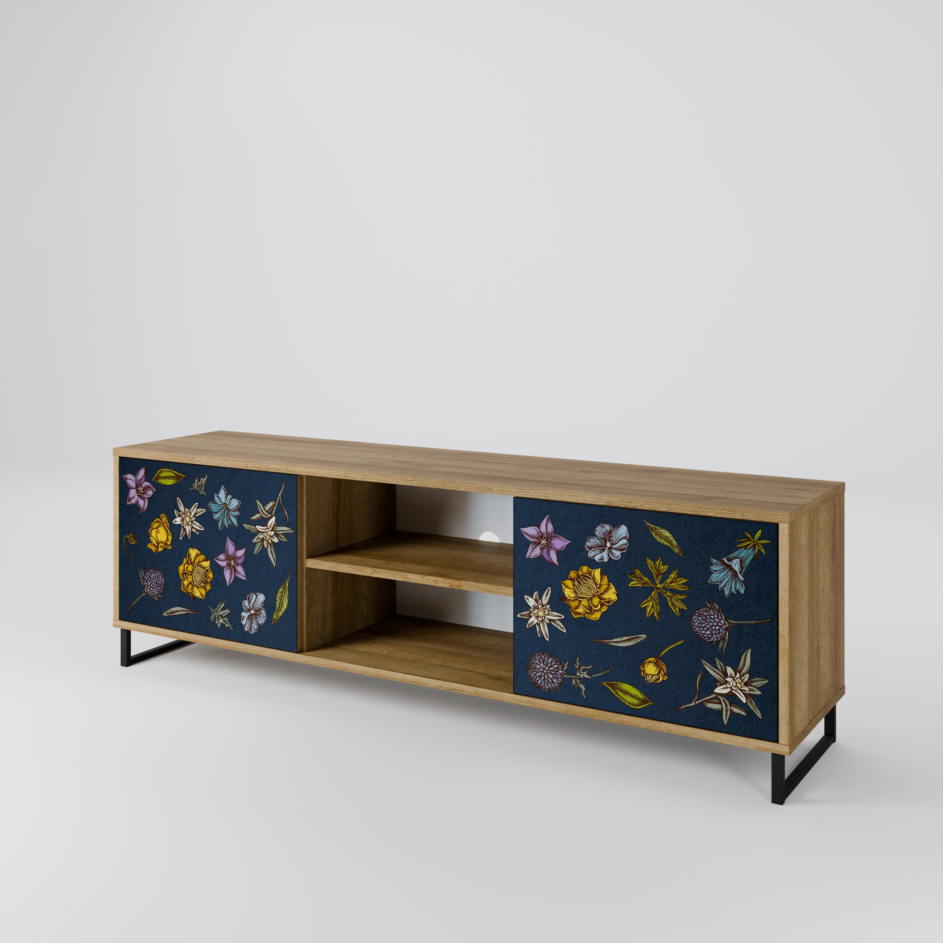 FLOWERS ON NAVY BLUE Szafka RTV 2-drzwiowa