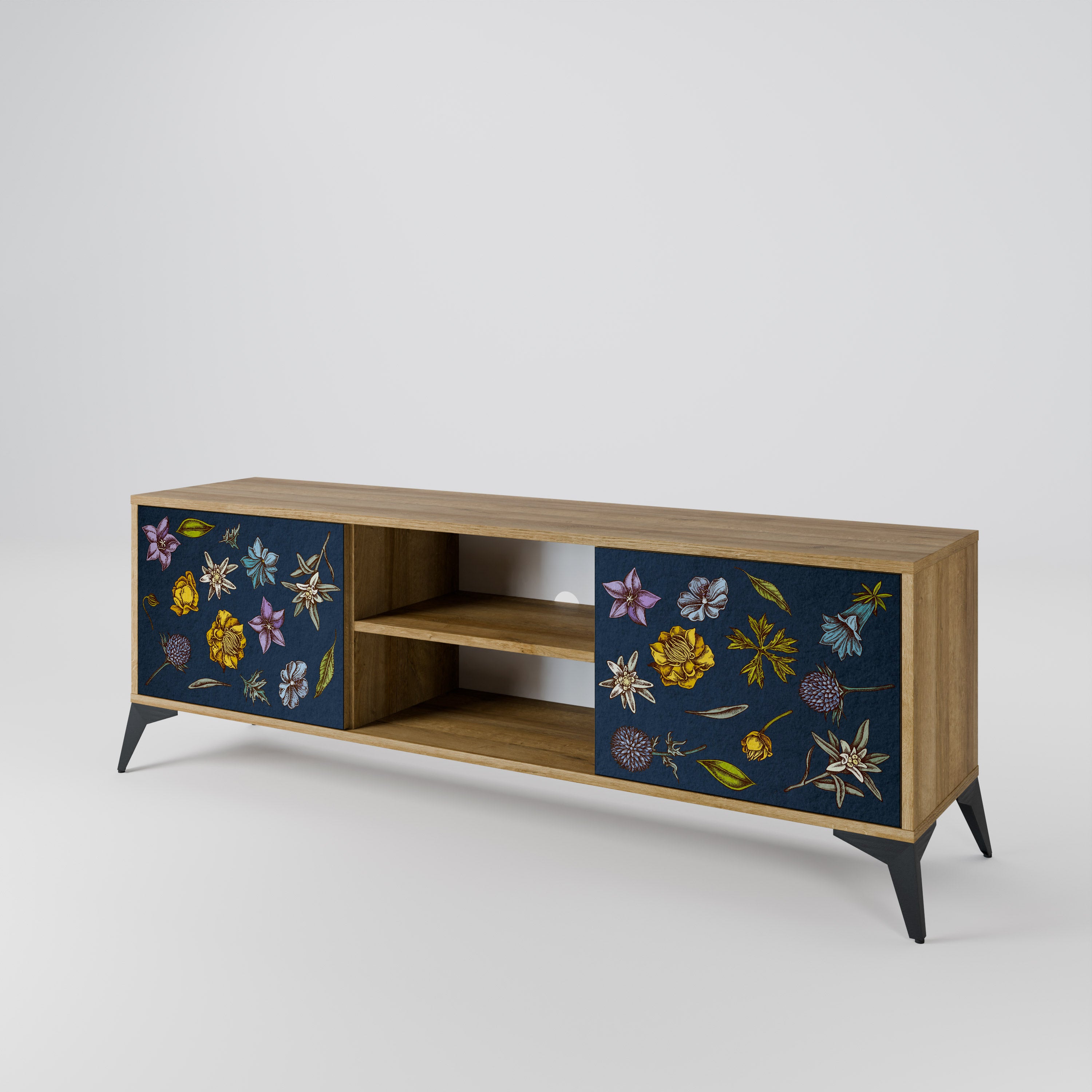 FLOWERS ON NAVY BLUE Szafka RTV 2-drzwiowa