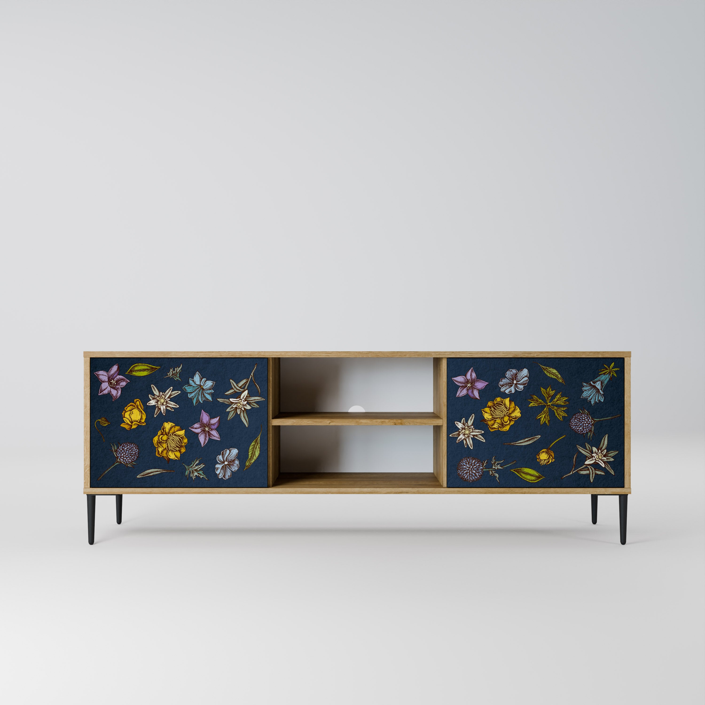FLOWERS ON NAVY BLUE Szafka RTV 2-drzwiowa