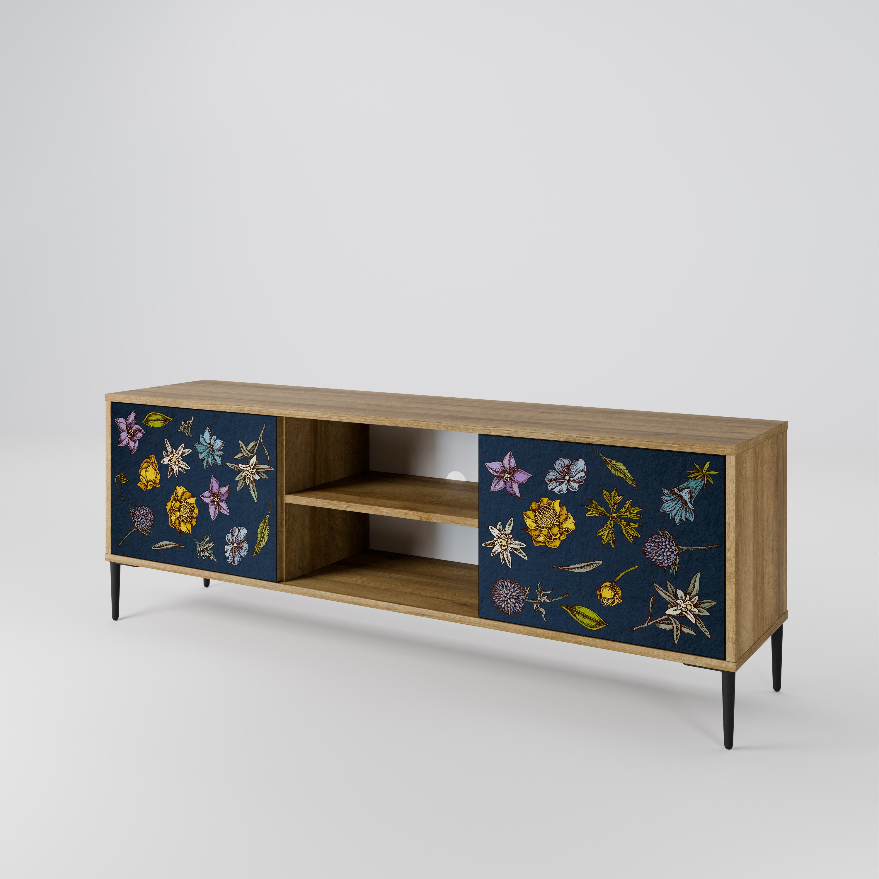 FLOWERS ON NAVY BLUE Szafka RTV 2-drzwiowa