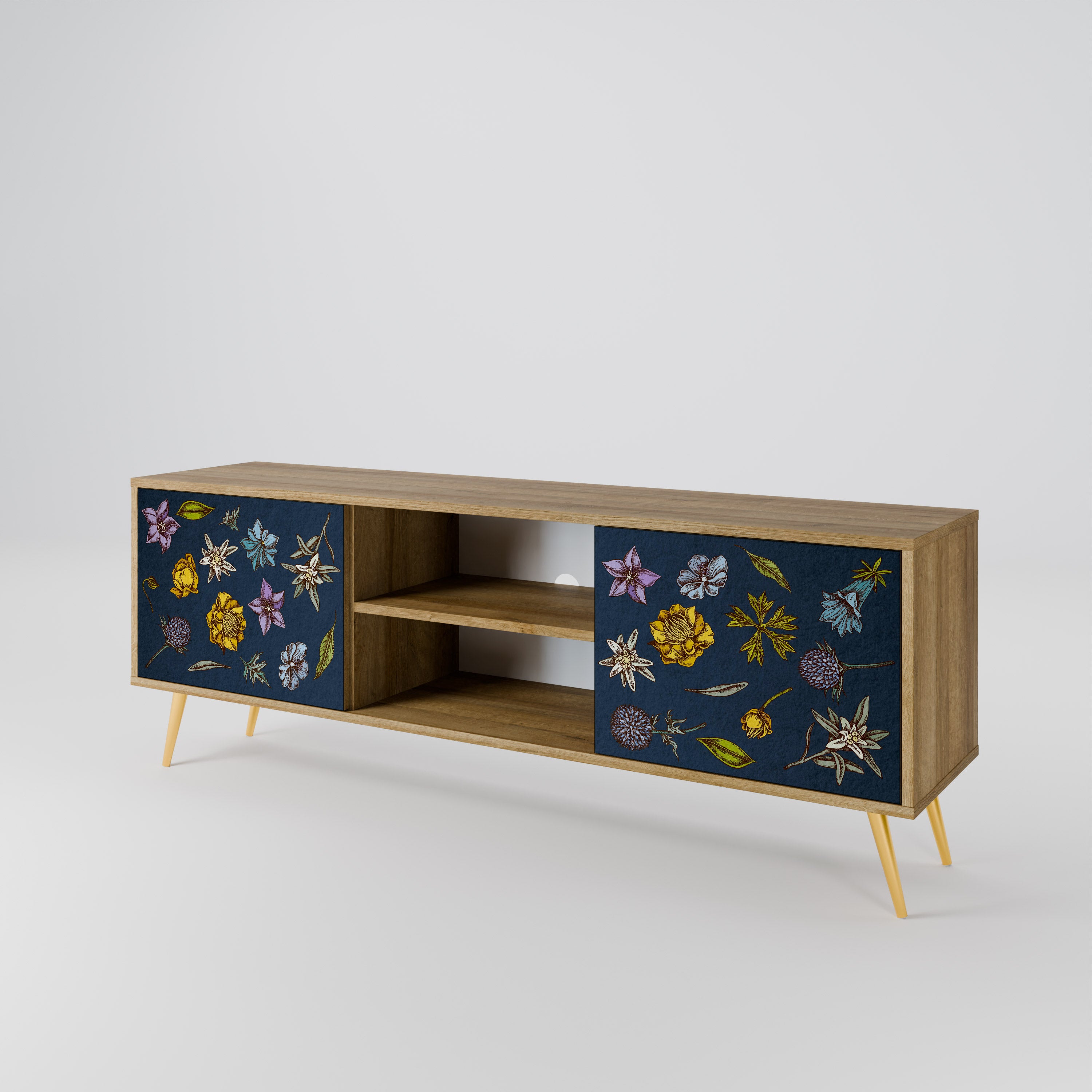 FLOWERS ON NAVY BLUE Szafka RTV 2-drzwiowa