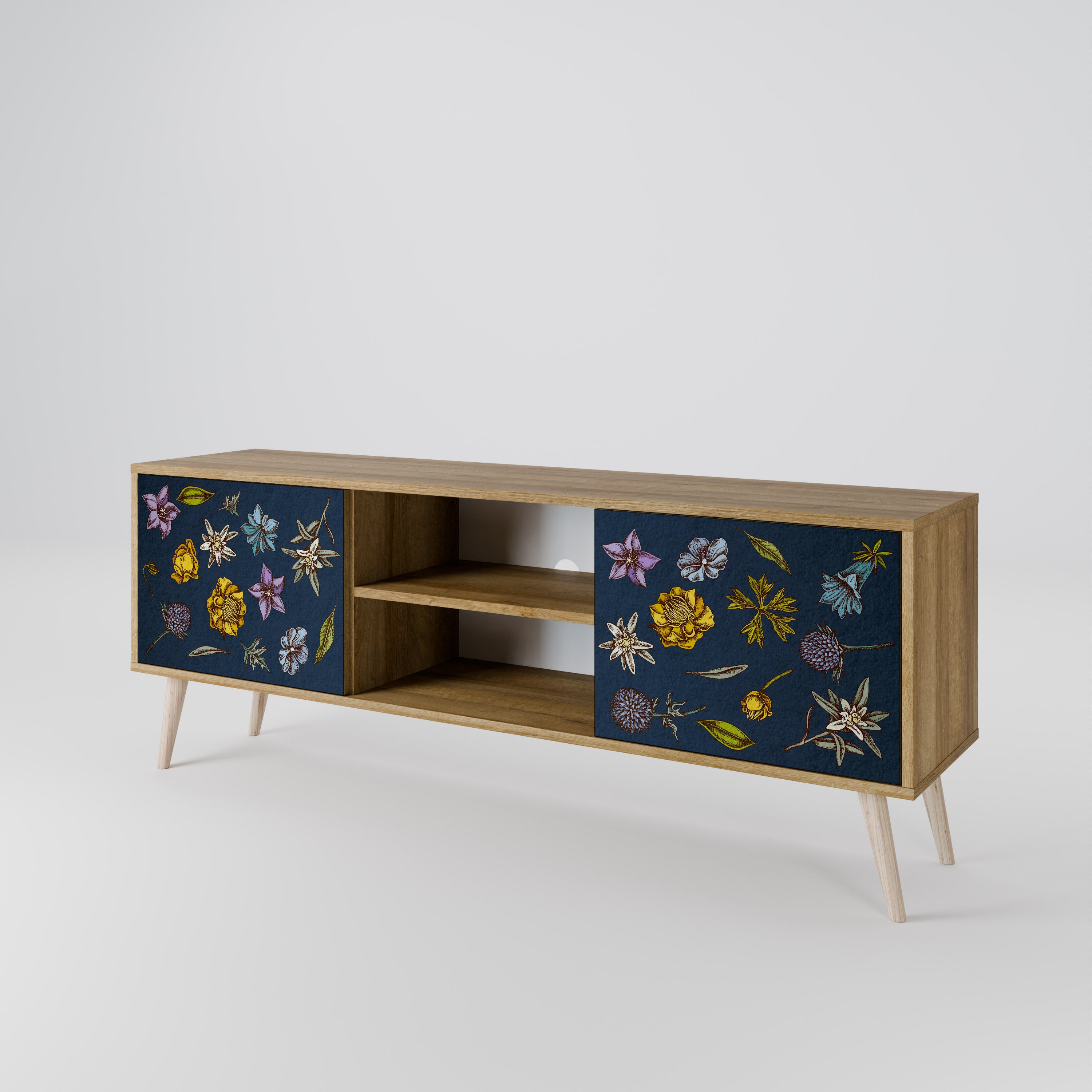FLOWERS ON NAVY BLUE Szafka RTV 2-drzwiowa