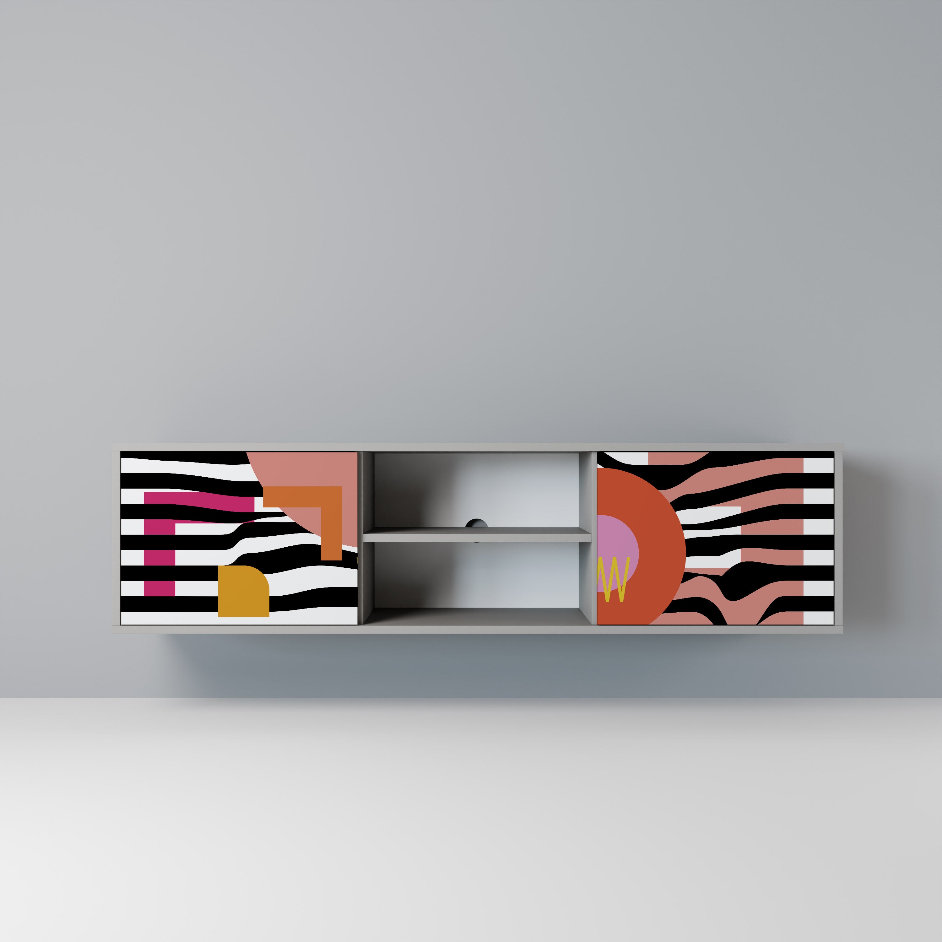 CHROMATIC ABSTRACT Szafka RTV 2-drzwiowa korpus Szary