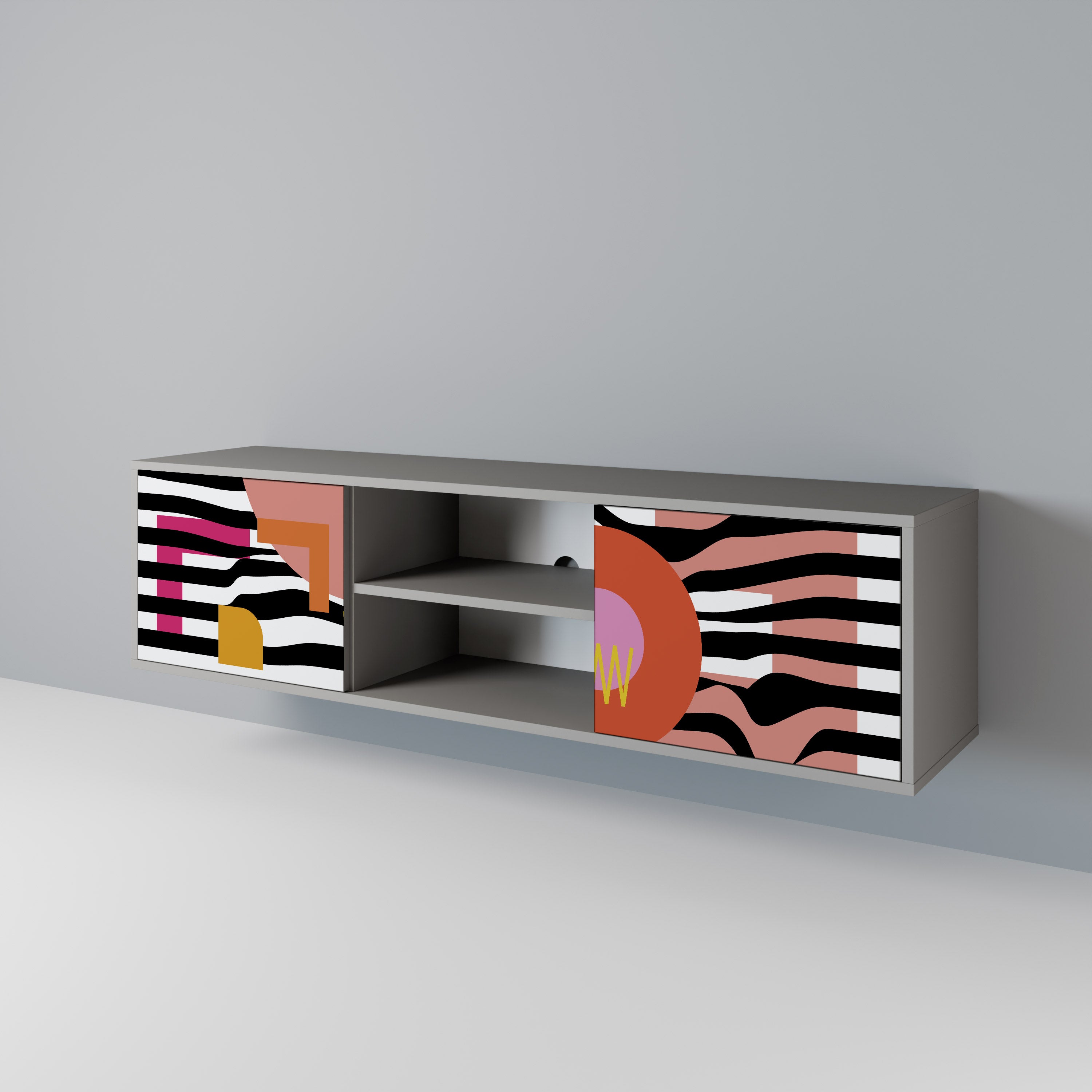 CHROMATIC ABSTRACT Szafka RTV 2-drzwiowa korpus Szary